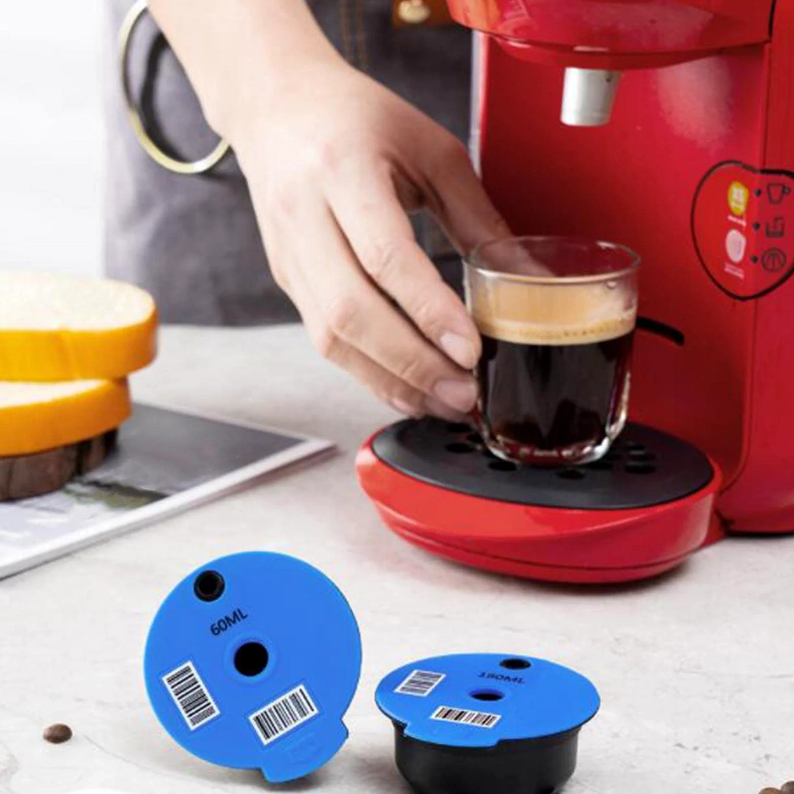 Cápsulas de Café Reutilizables, Cápsula de Café con Tapa, Accesorio Universal, 60ml
