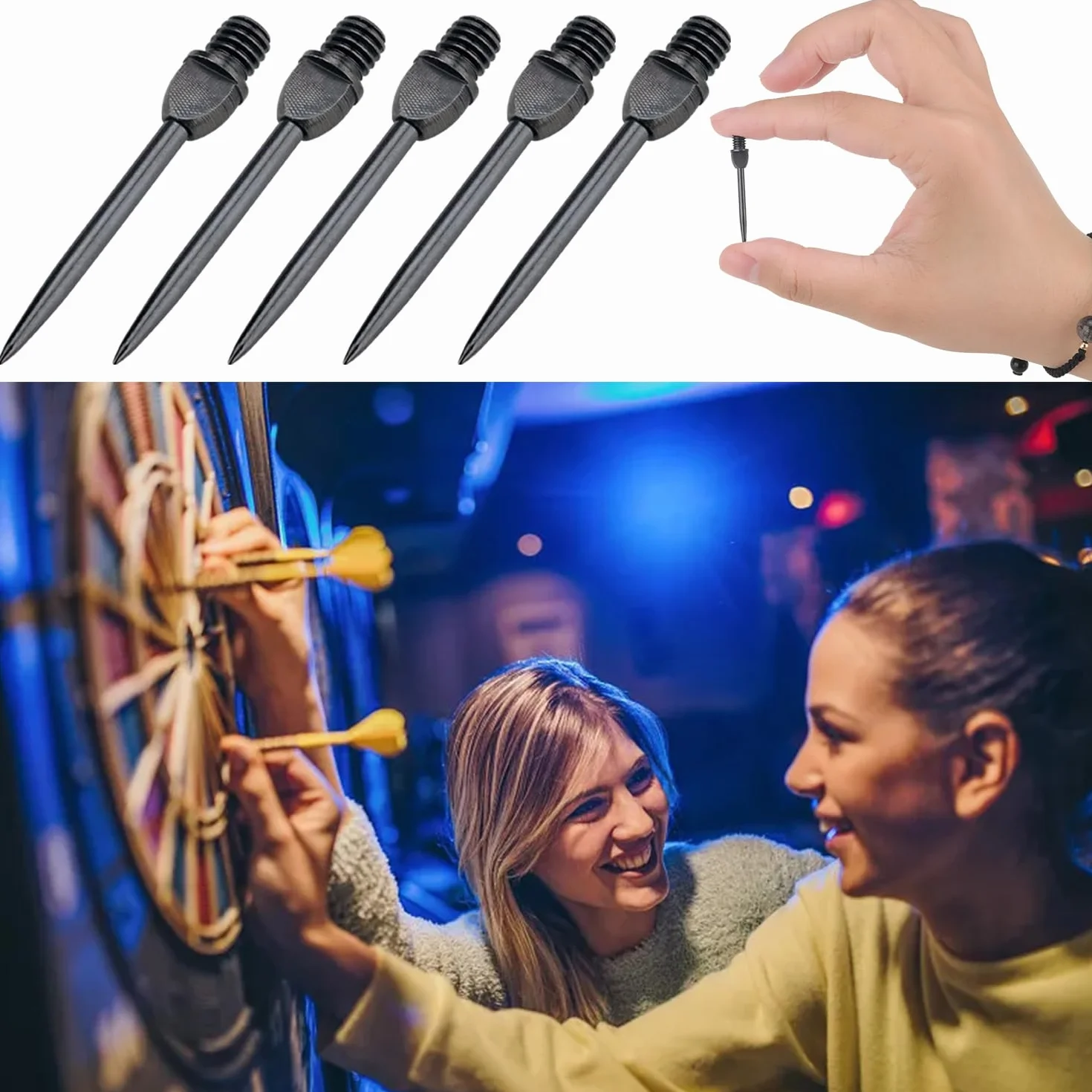 Puntas de Acero Inoxidable para Dardos 2BA, 15 Piezas, Puntas Intercambiables de Metal para Dardos Electrónicos