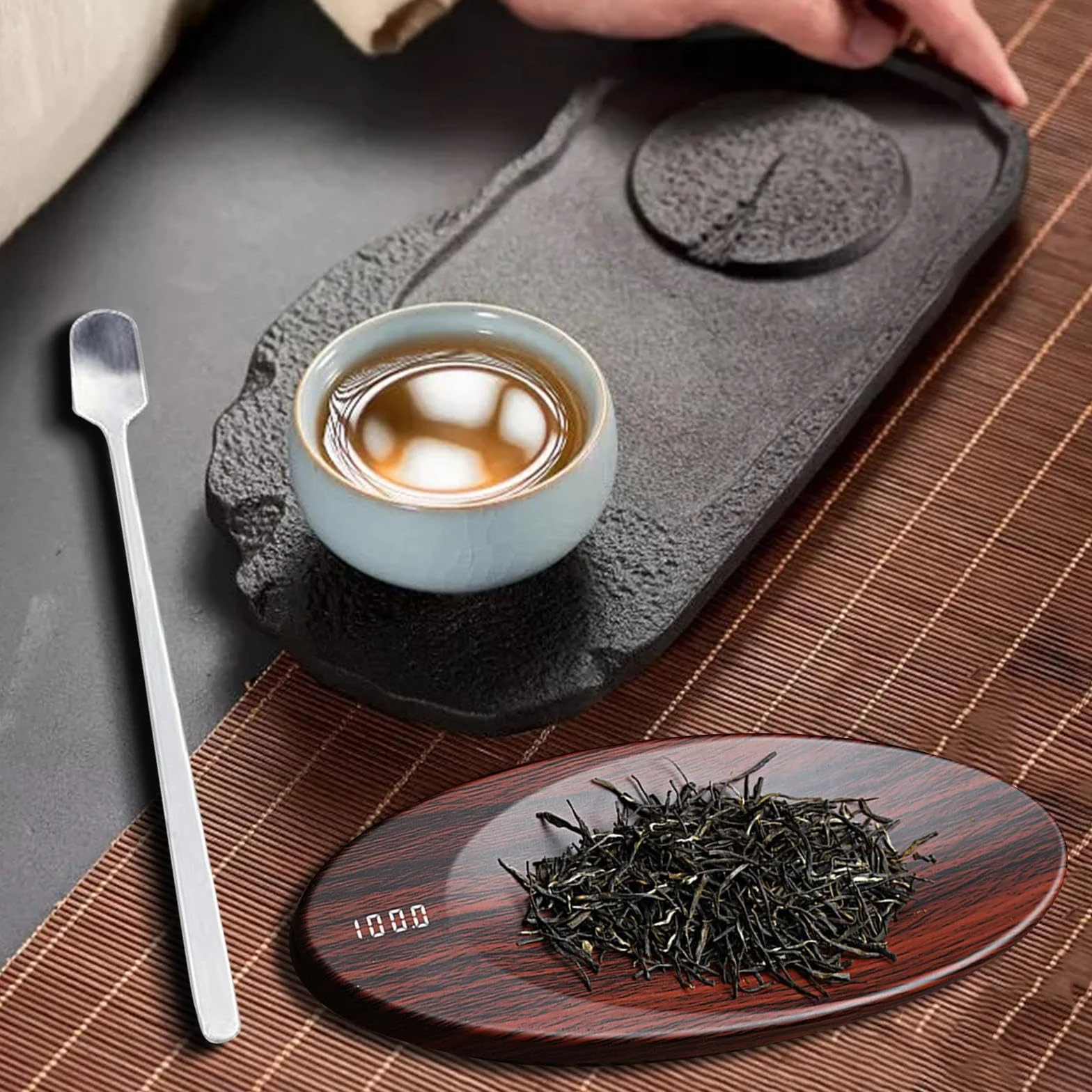 rockible Mini Báscula de 200g, Báscula de Hojas de Té, Báscula de Cocina, Báscula de Café para Té, Color Madera