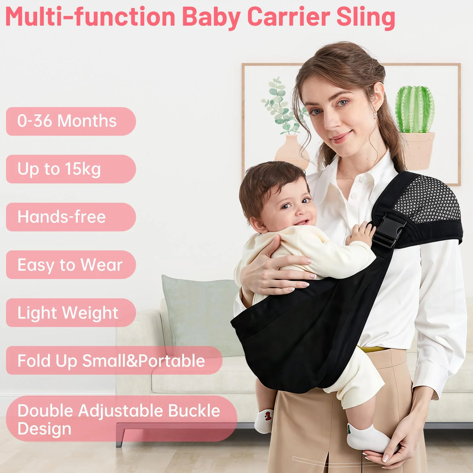 Portabebe Mochila Multifuncional 0-36 Meses 15 kg