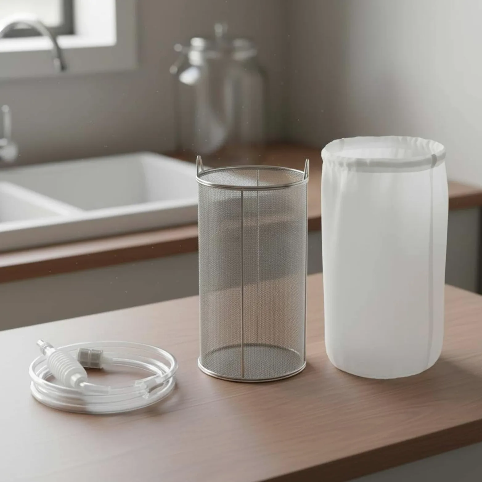 Colador de Acero Inoxidable para Bebidas Fermentadas Filtro Alargado Canasta Fuerte y Malla Precisa Adecuado para Cocina Familiar y Elaboración de, 18CM, size to 2