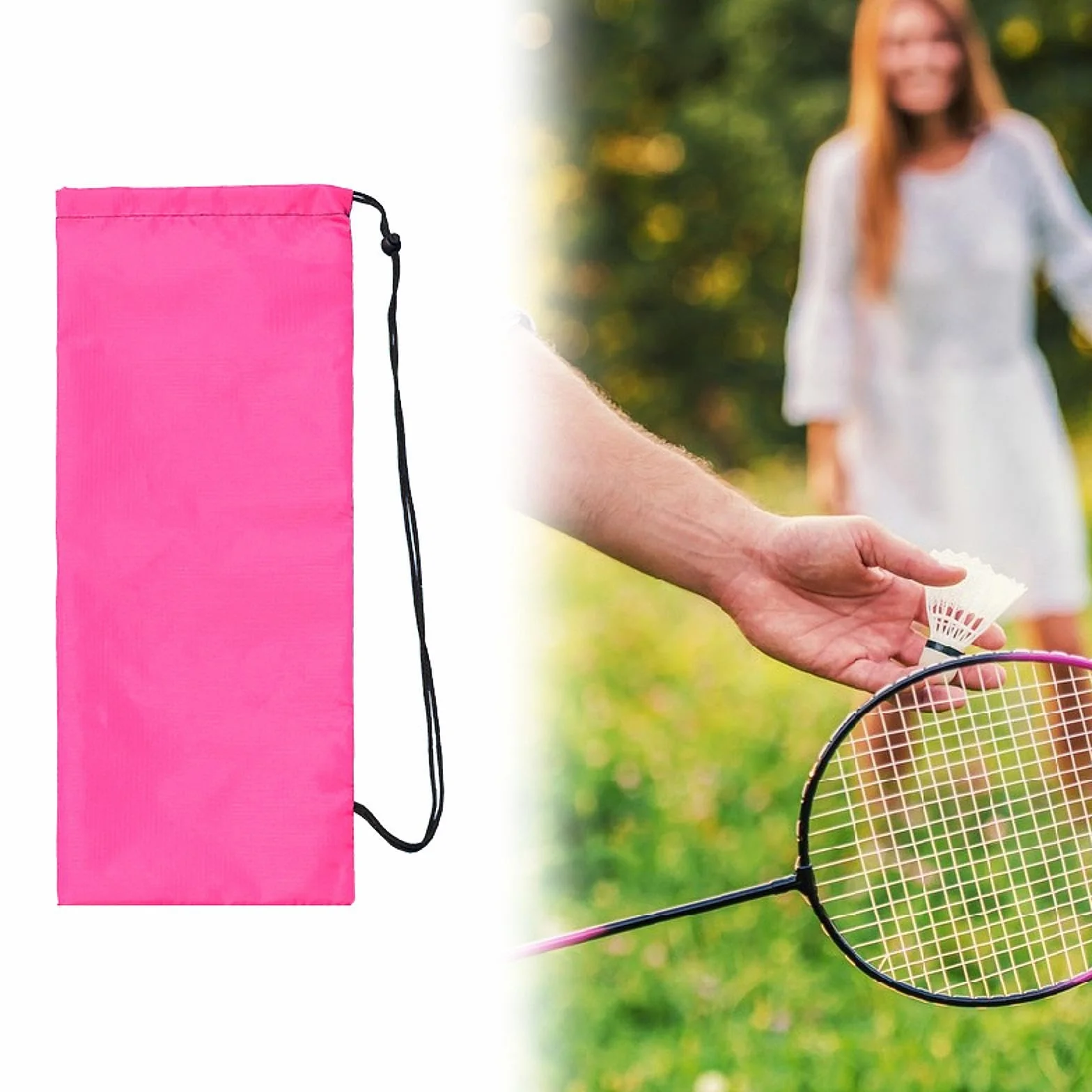 Bolsa para Raquetas de Bádminton con Cordón Ajustable, Porta Raquetas de Tenis