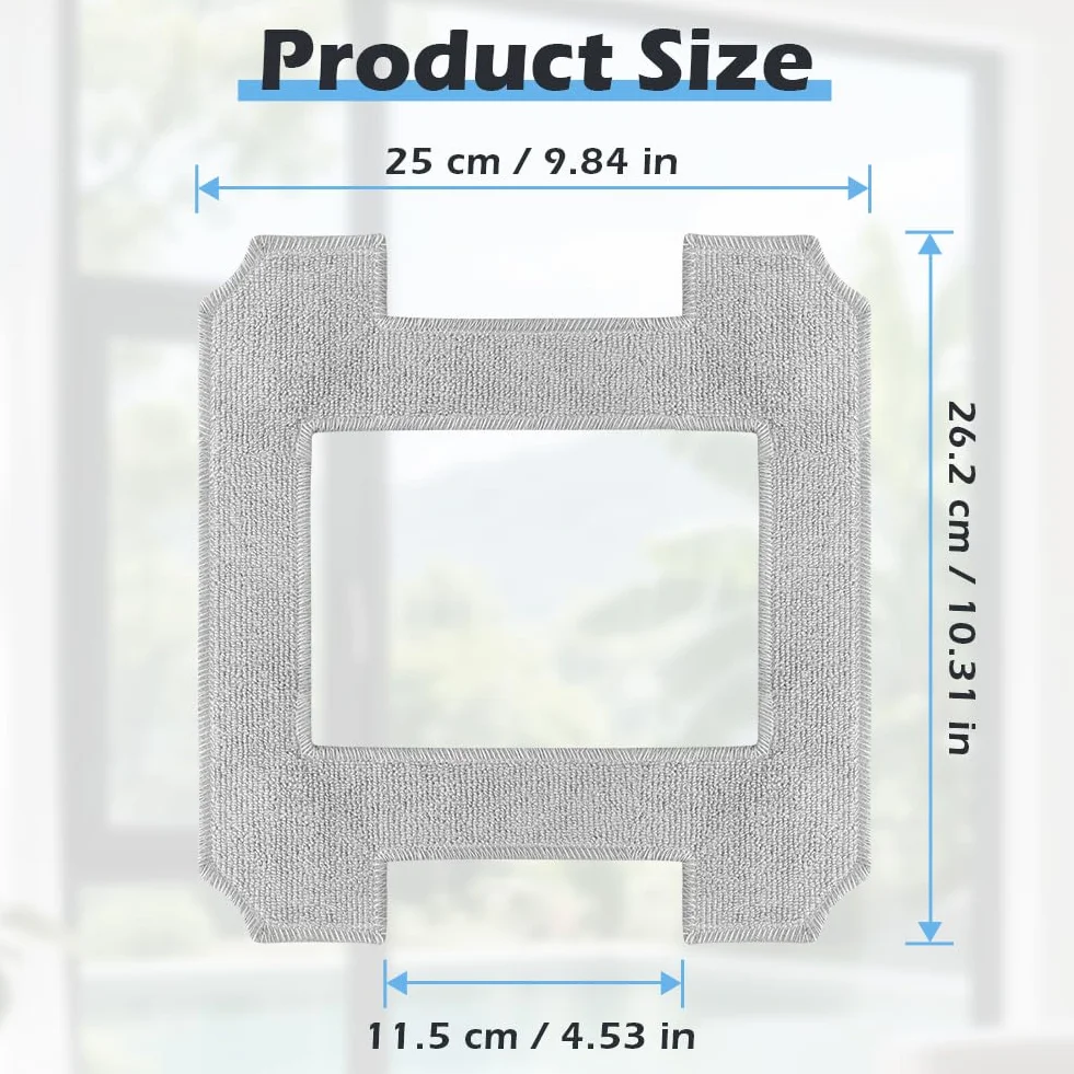AUYAO 10 Piezas para Ecovacs Winbot W1/W1S/W1S Pro/W2/W2S Pro, Paño de Limpieza Kit, Paños de Limpieza de Ventanas, Limpiacristales Almohadillas de Limpieza Reutilizable, Paños para Aspiradoras