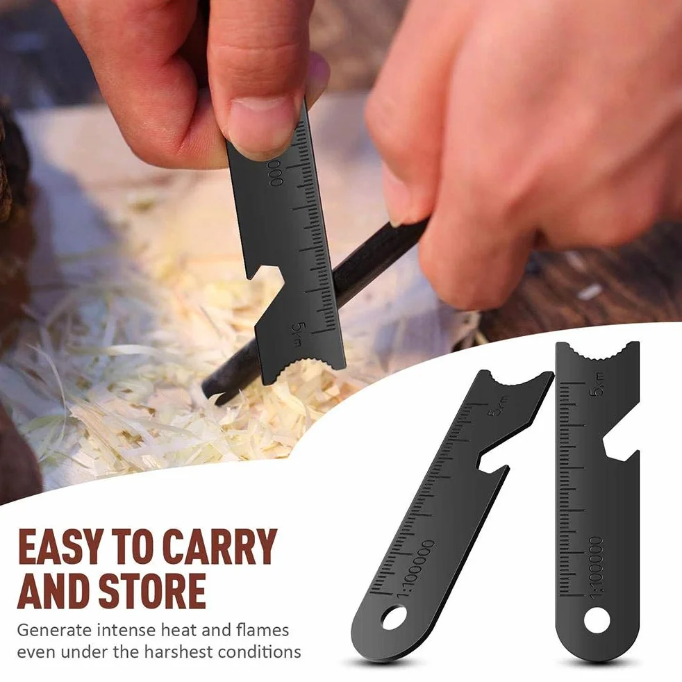 Raspador de pedernal 10 Piezas Acero al Fuego para Exteriores Supervivencia Bushcraft