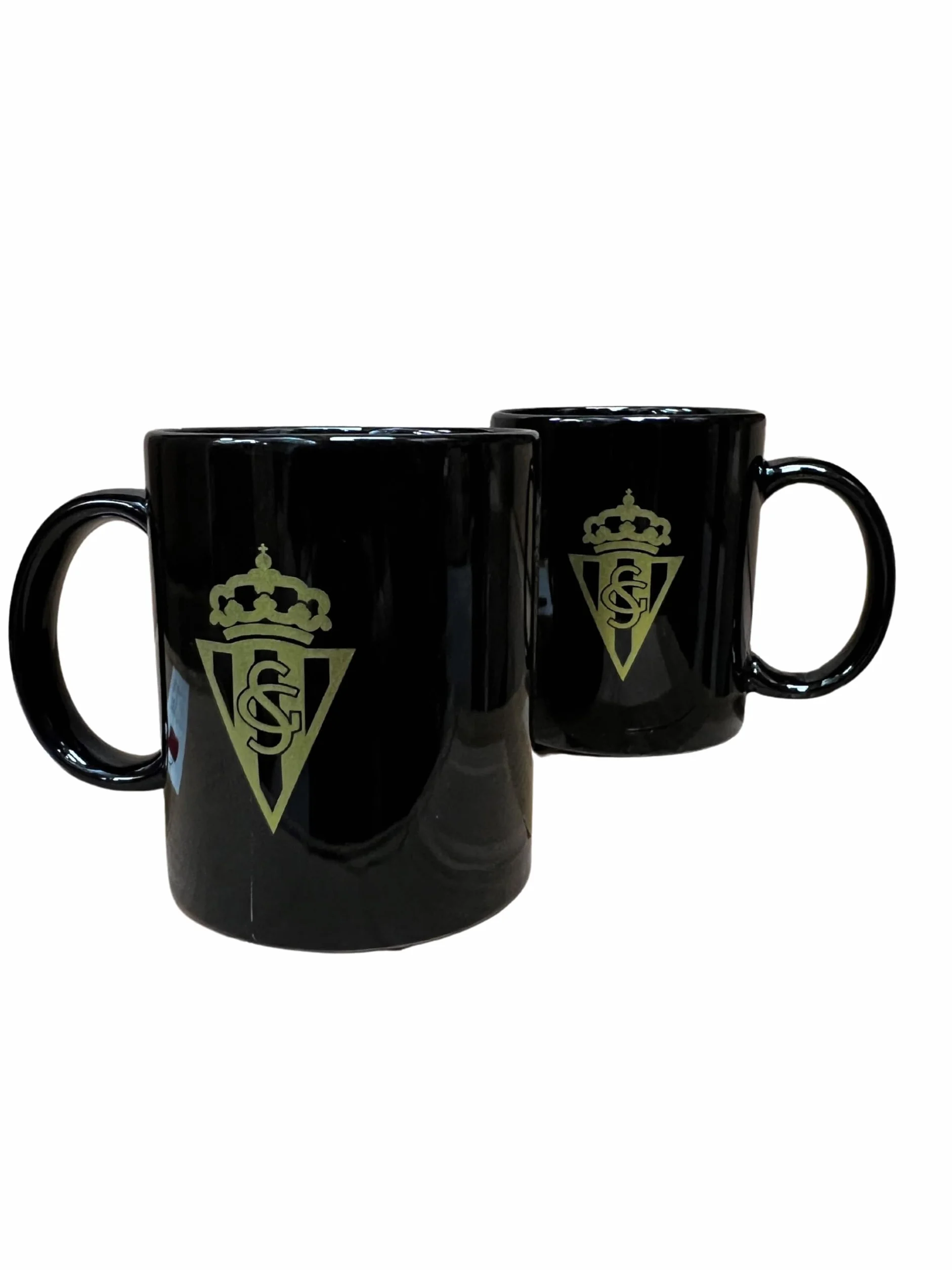 Taza Negra Escudo Oro