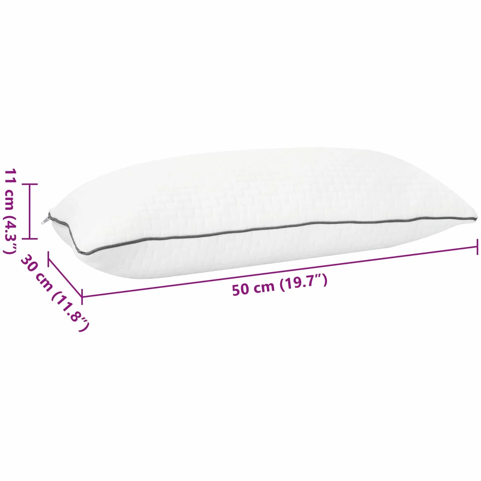 Shread - Almohada para dormir (50 x 30 x 11 cm, espuma viscoelástica, con funda transpirable y relleno ajustable para los lados, espalda y boca abajo, cama, sofá, habitación de invitados