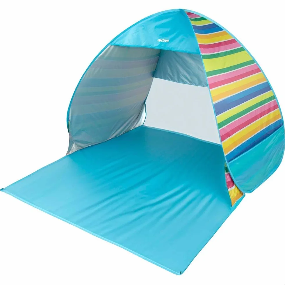 AKTIVE Carpa Playa Plegable 140x160x110 cm 2 Personas Protección UV50 Mosquitera Poliéster