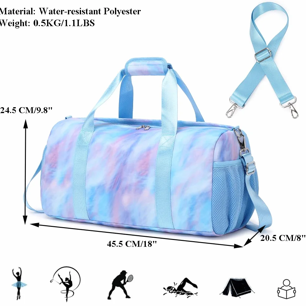 Bolsa de Viaje Mujer Bolsa de Deporte Chica Bolsa de Gimnasia Niña Bolsas de Baile para Niña Bolsa de Entrenamiento Niña para Gimnasia, Natación, Lección de Tenis