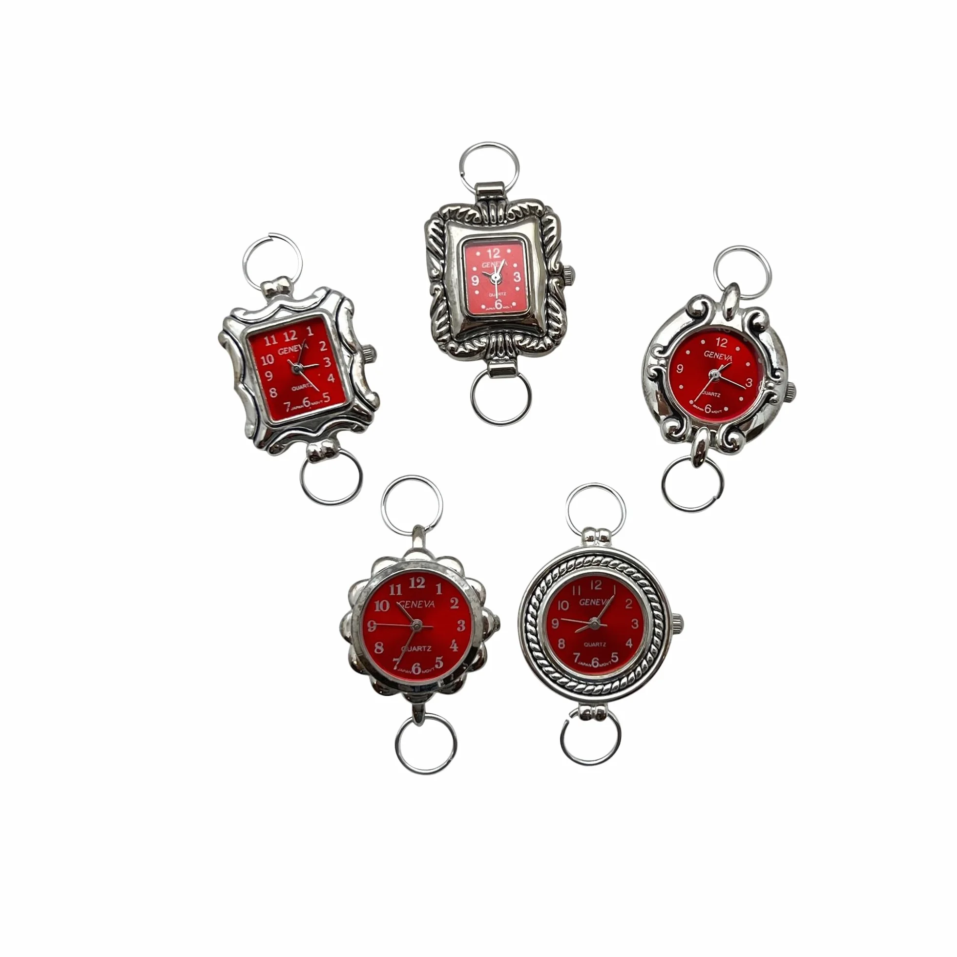 NIMI Juego de 5 piezas elegantes y coloridas para hacer cuentas y joyas (rojo)