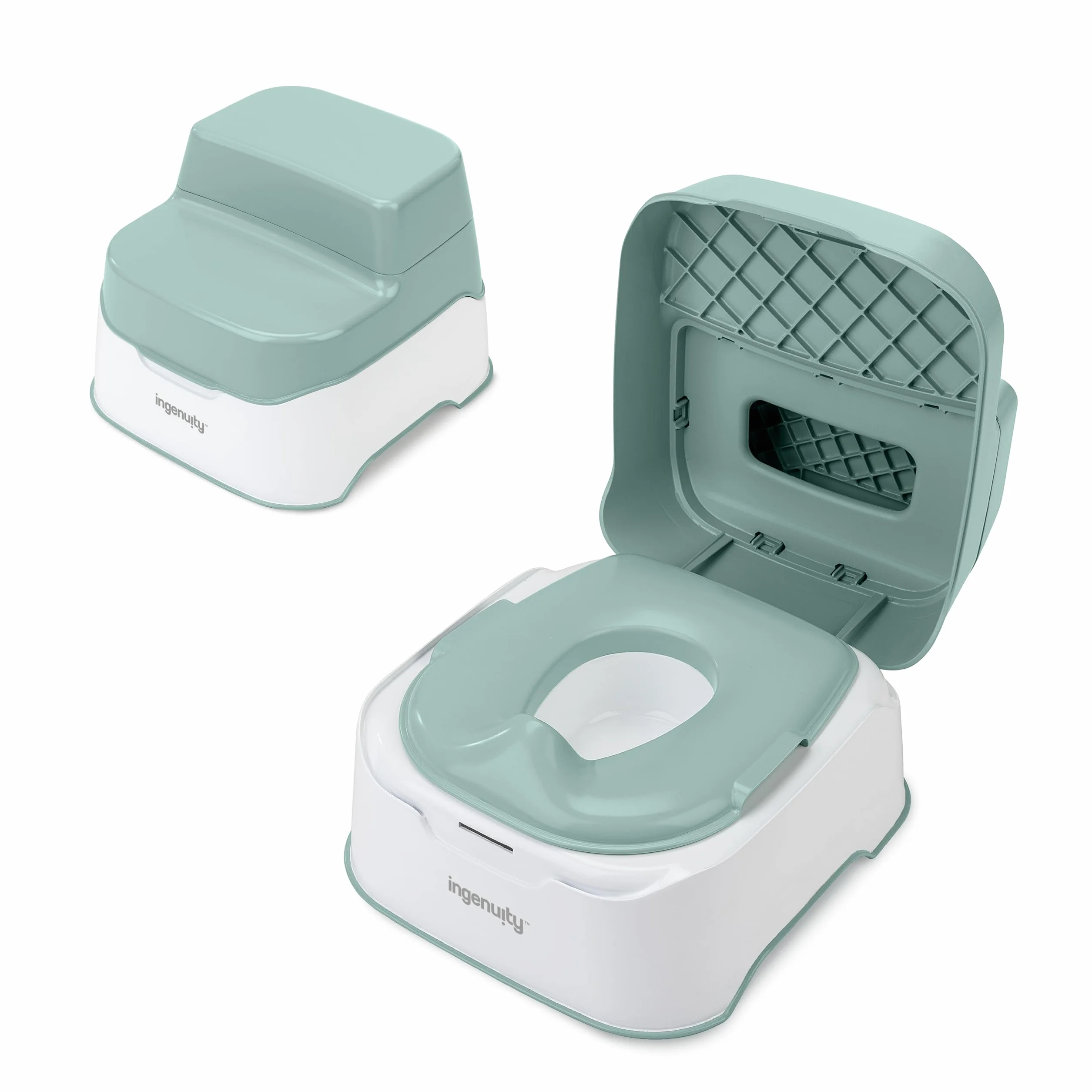 Ingenuity Sistema de Entrenamiento 3 en 1 Orinal Tapa Taburete Doble Antideslizante