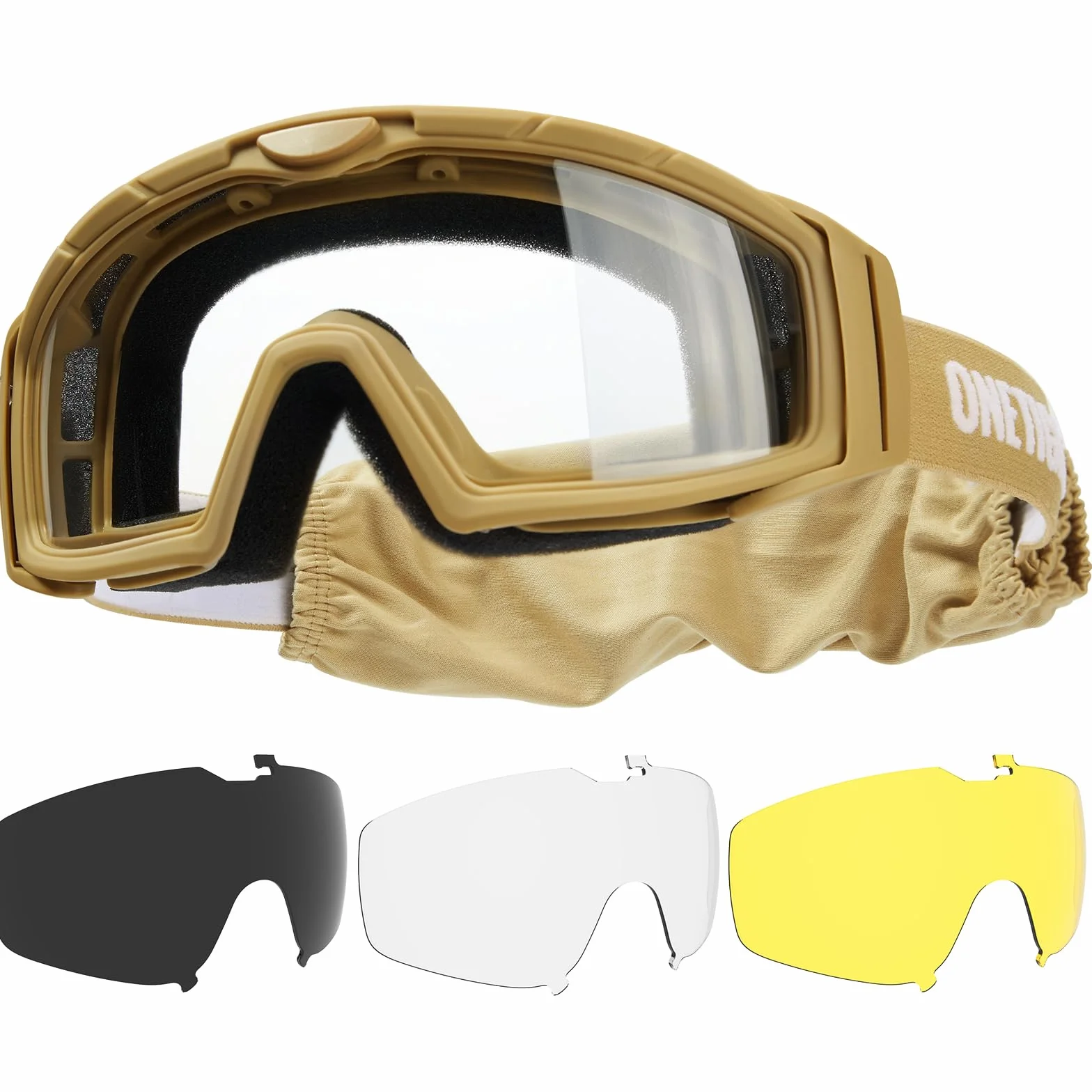 OneTigris Gafas tácticas de airsoft con 3 lentes intercambiables, gafas de caza con CE EN166 y ANSI Z87.1, gafas de airsoft para paintball, caza, CS, ciclismo, exterior