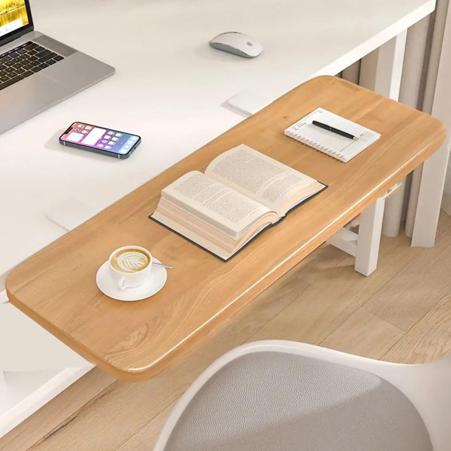 Ergonómica Bandeja Extensora De Escritorio Soporte, Extensión Teclado Ergonómica, No Es Necesario Perforar, Fácil Instalación, Plegable Para Hogar Tablero De Extensión De Escritorio B,90x25cm