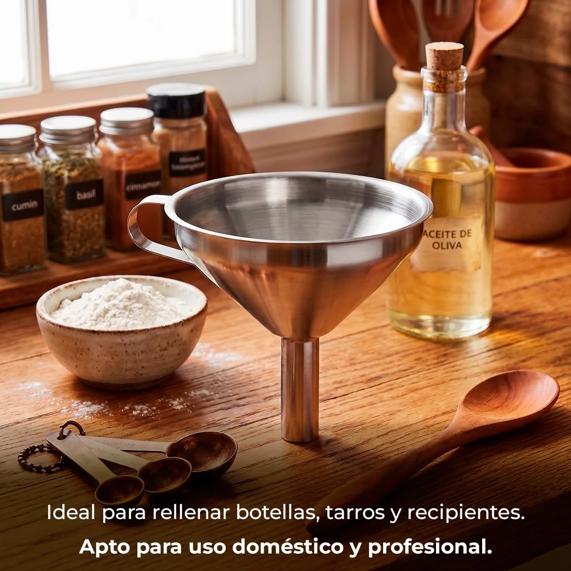 Tescoma - Embudo de Cocina GrandCHEF 12 cm de Acero Inoxidable – Resistente - Apto Lavavajillas - Ideal para Líquidos