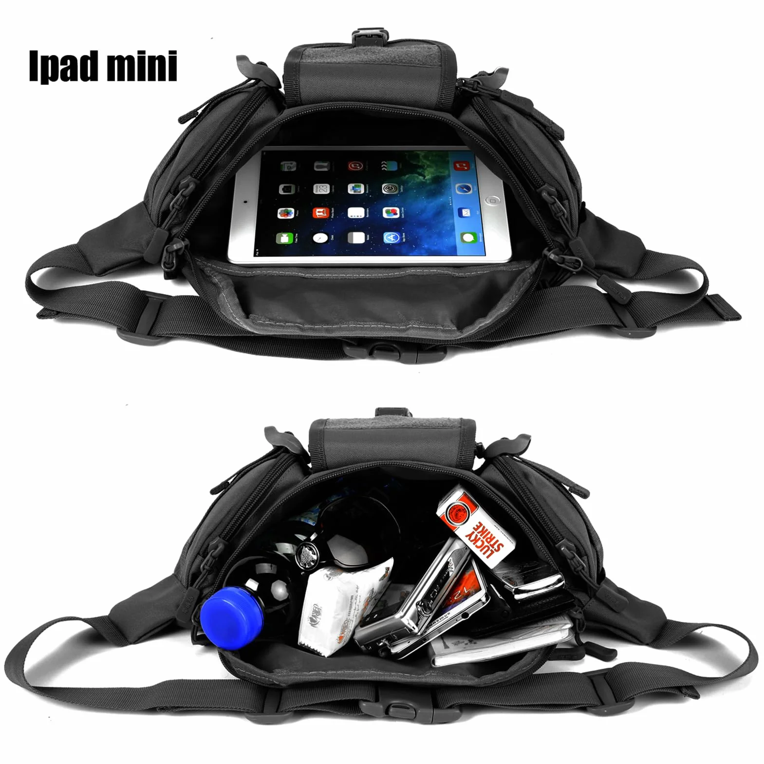 ZHIERNA Riñonera Tactical Hombre Bolsa Cintura Militar con Diseño Molle Bandolera Multibolsillos para Trekking, Montaña, MTB