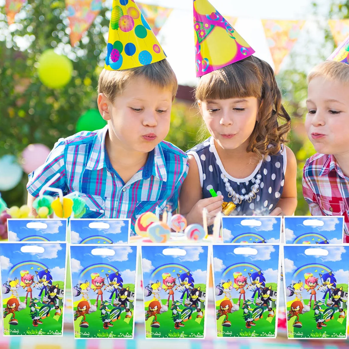 Bolsas de Regalo, 50 Piezas Bolsas de Plástico Reutilizables para Fiestas Bolsas de Regalo Bolsas de plástico para envolver regalos fiestas de cumpleaños infantiles, fiestas temáticas y mucho