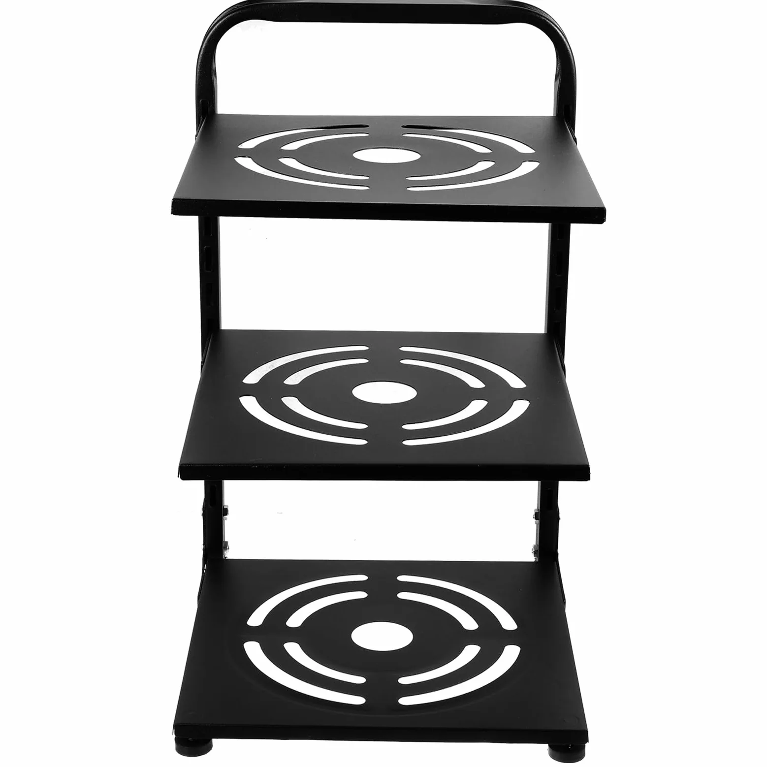 Estante Organizador de Ollas y Sartenes de 3 Niveles Ajustable en Acero al Carbono Negro, Soporte para Botellas y Especias, Adecuado para Armarios y Encimeras de Cocina