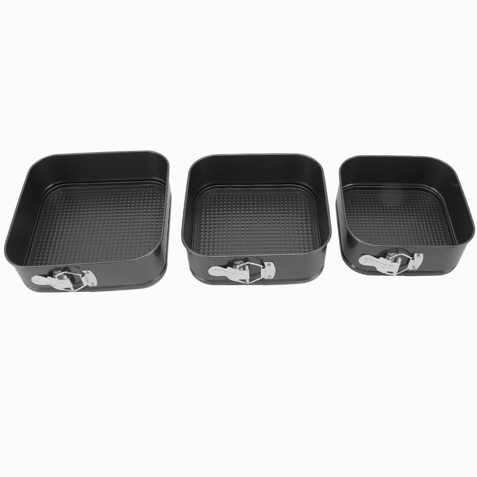 3Pcs Springform Pan, Leakproof Nonstick Cheesecake Pan with Stainless Steel Spring Buckle, Springform Cake Pan with Removable Bottom for Cheesecake Pizza Bread (24/26/28)