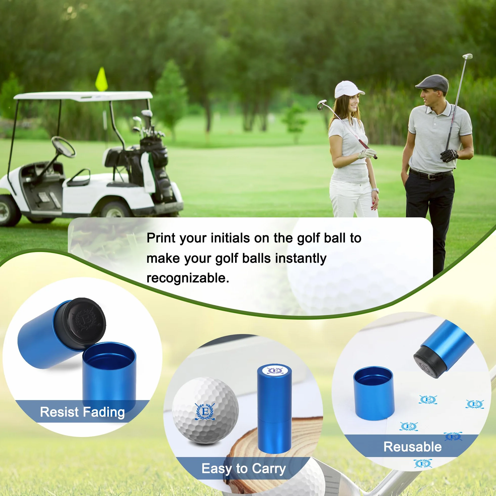 LACGO Sello de pelota de golf autoentintable reutilizable marcador para identificar pelotas accesorios golf