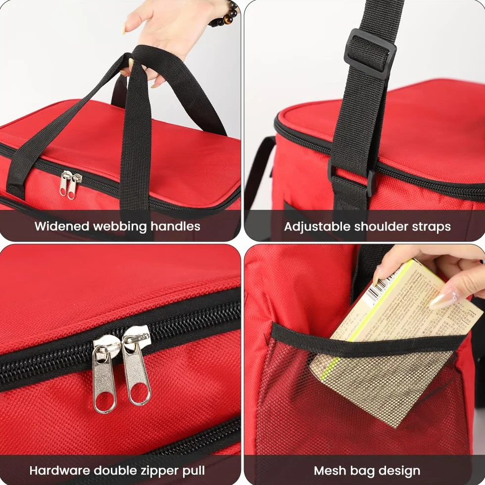 Botiquín de Primeros Auxilios 14L Impermeable XXL con Correa Hombro Rojo