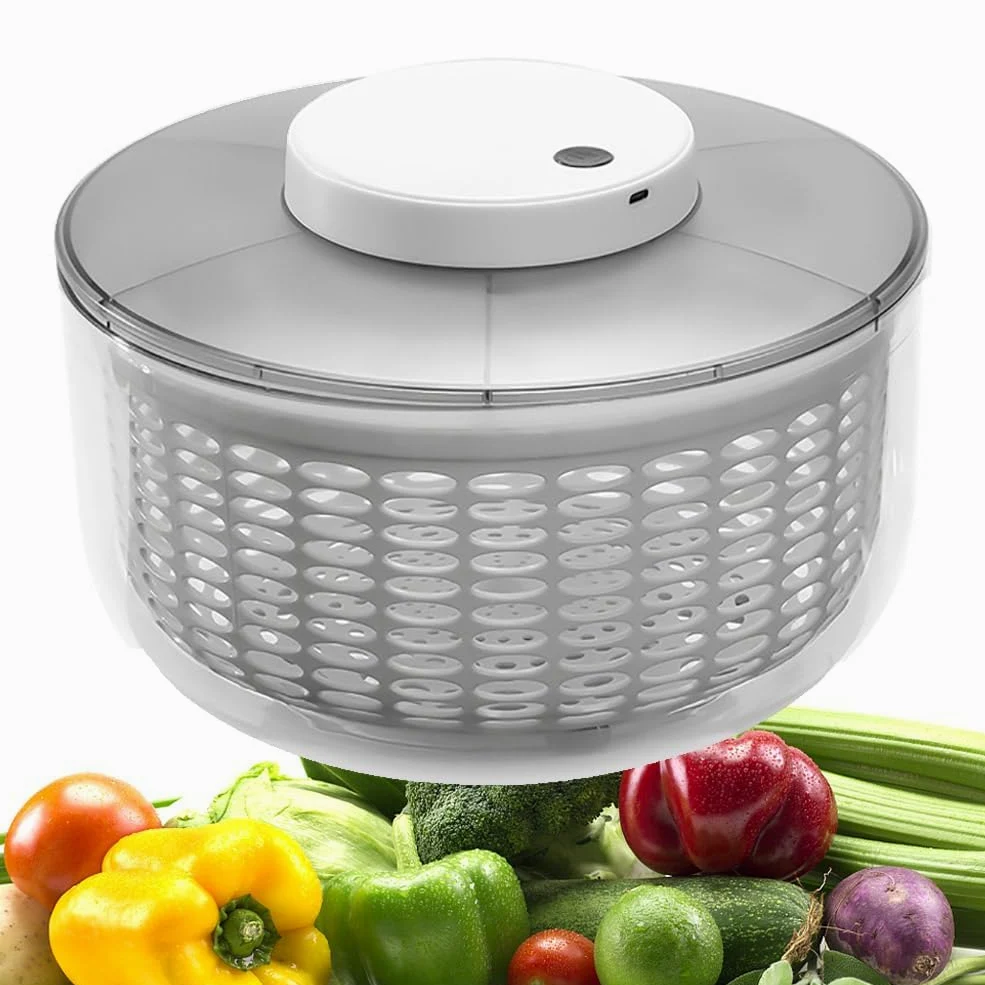 Secador De Lechuga Giratorio Para Ensalada, Centrifugador De Ensalada Eléctrico De 4,75 L/6 L, Deshidratador De Frutas Y Verduras, Recargable Por USB, Para Ensaladas Verdes, Lechuga, Frutas Y Verduras