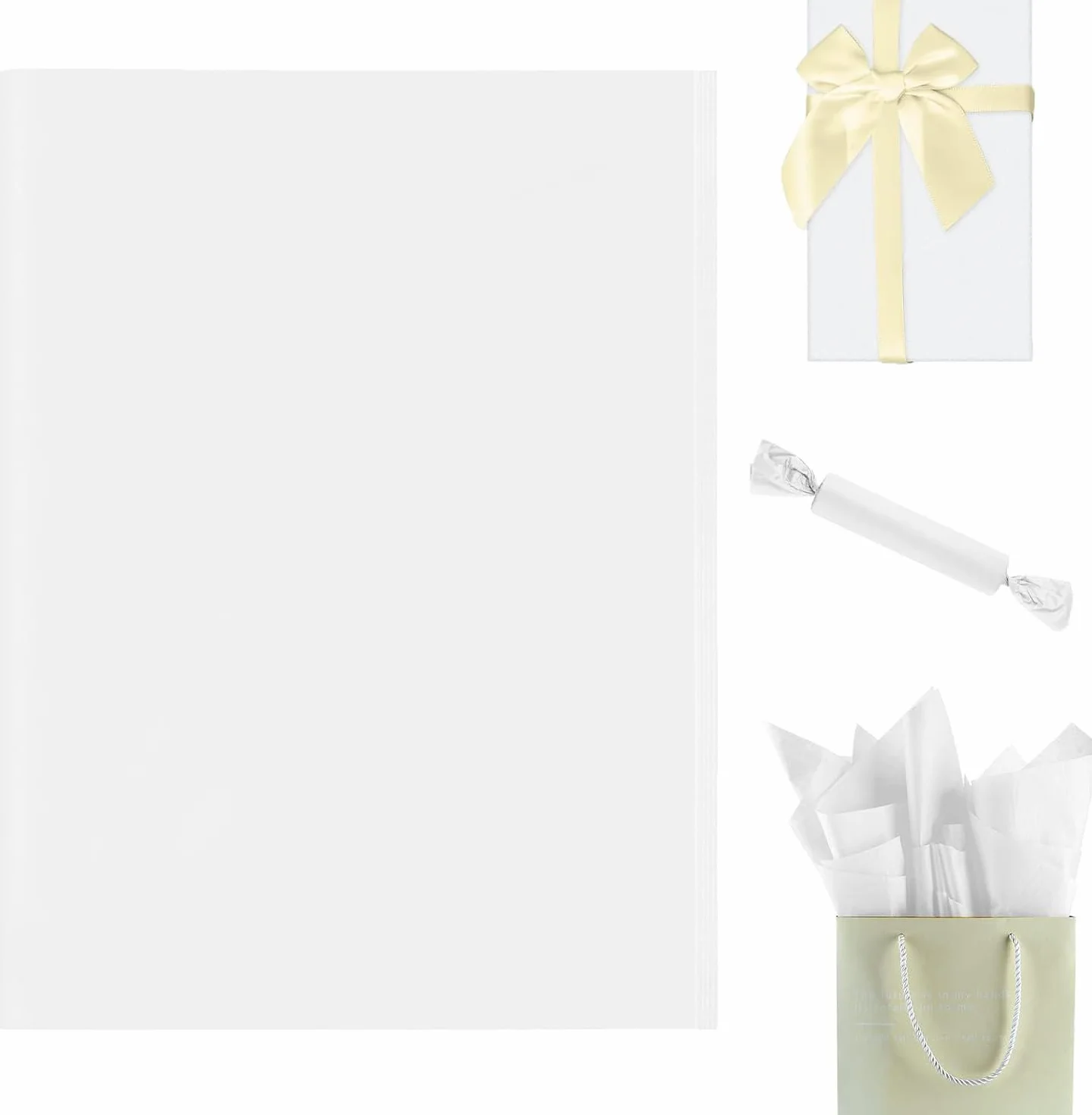 100 hojas de papel de seda blanco, 35 x 50 cm, papel de seda para envolver regalos, para Navidad, flores, manualidades, bricolaje, cumpleaños, boda, regalo, decoración