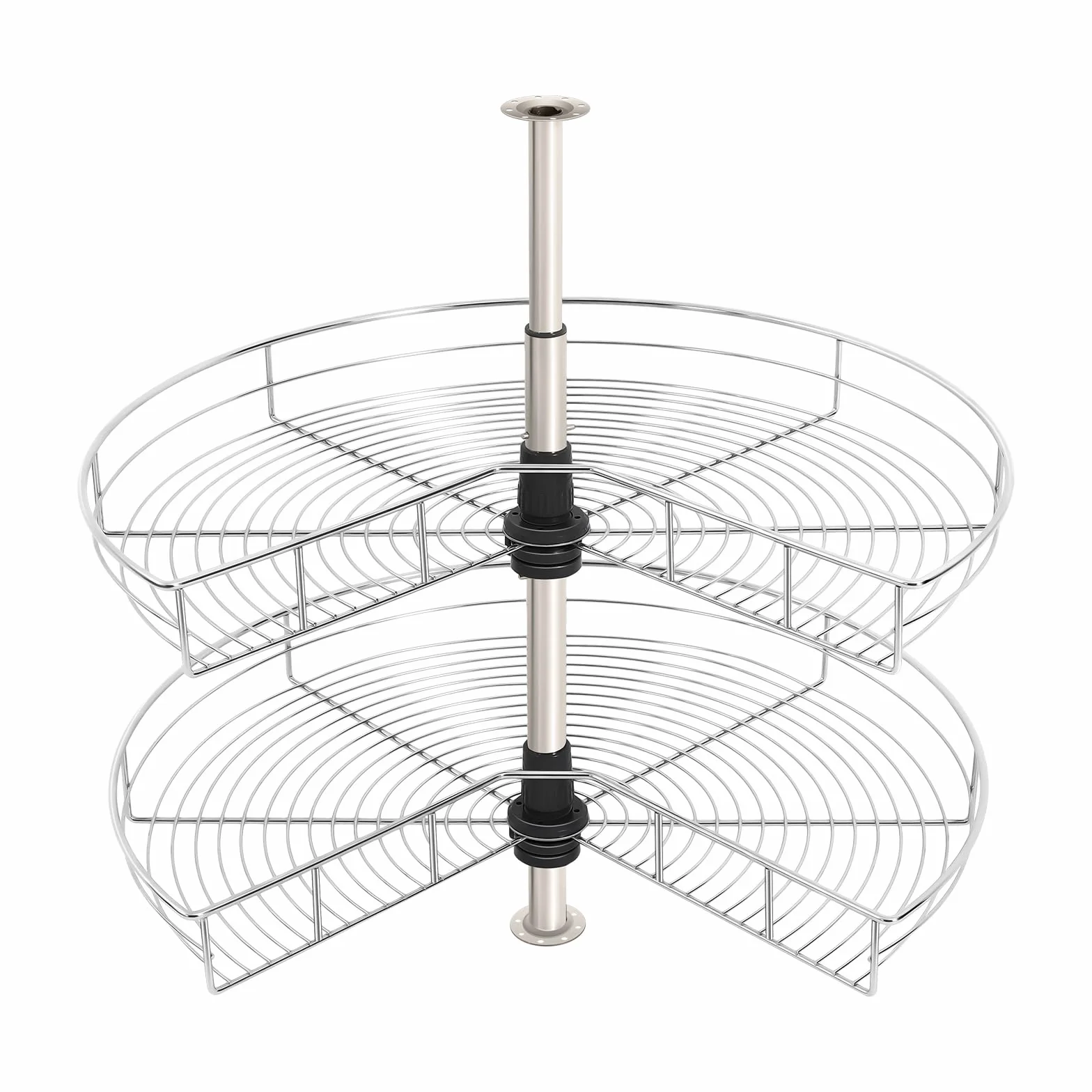 Karussell Armario de esquina para cocina, cesta giratoria de 270°, herrajes giratorios para armario de esquina, altura ajustable de 56,5 – 79 cm, cada cesta tiene capacidad de carga de 8 kg para