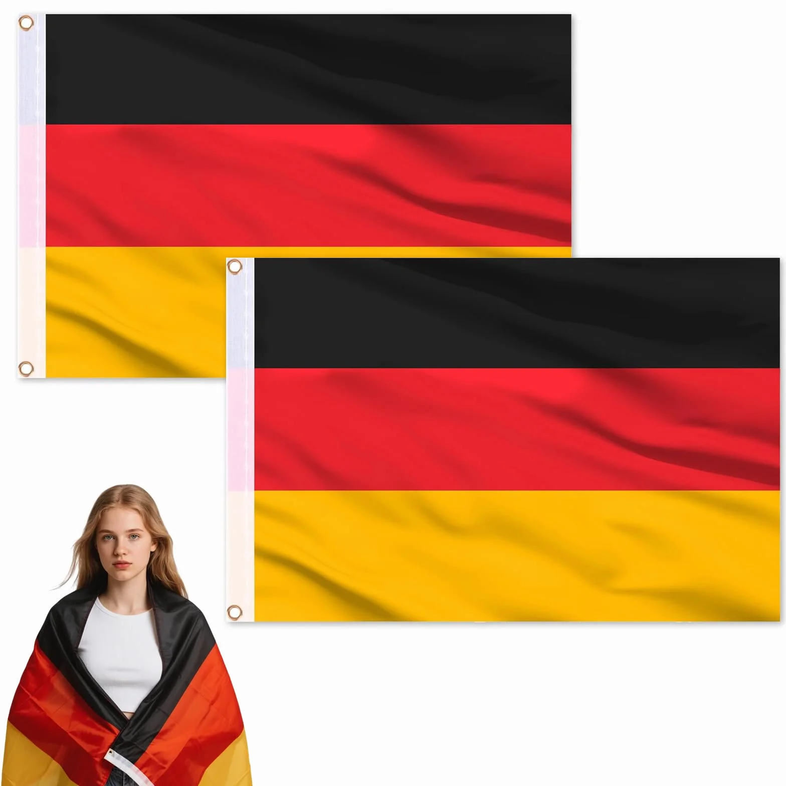 Bandera Alemania 150x90 cm Juego 2 Unidades Exteriores Interiores