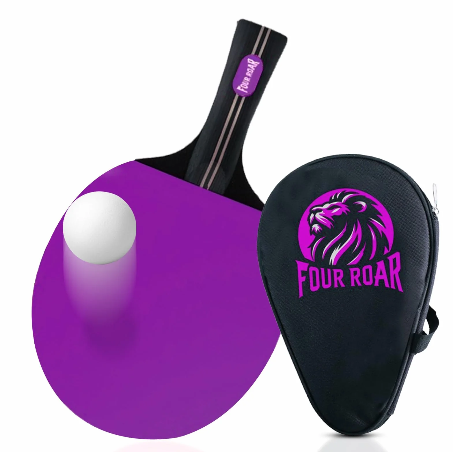 Pala Ping Pong Rosa 7 Capas Raqueta para Todos los Niveles con Funda y Pelota