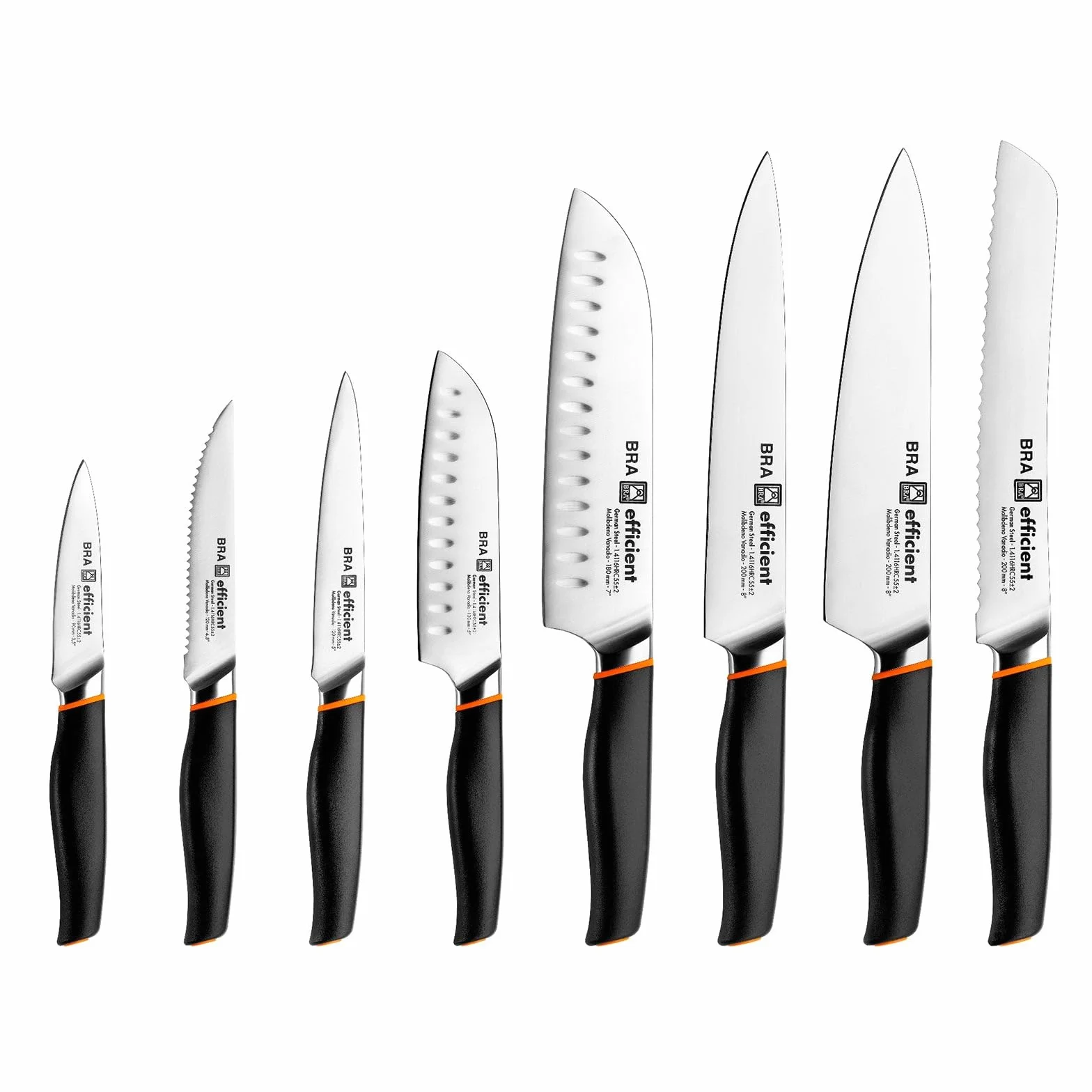 BRA Efficient | Cuchillo Cocinero, Acero Inoxidable, Gris, 3x5x32 cm, Talla única
