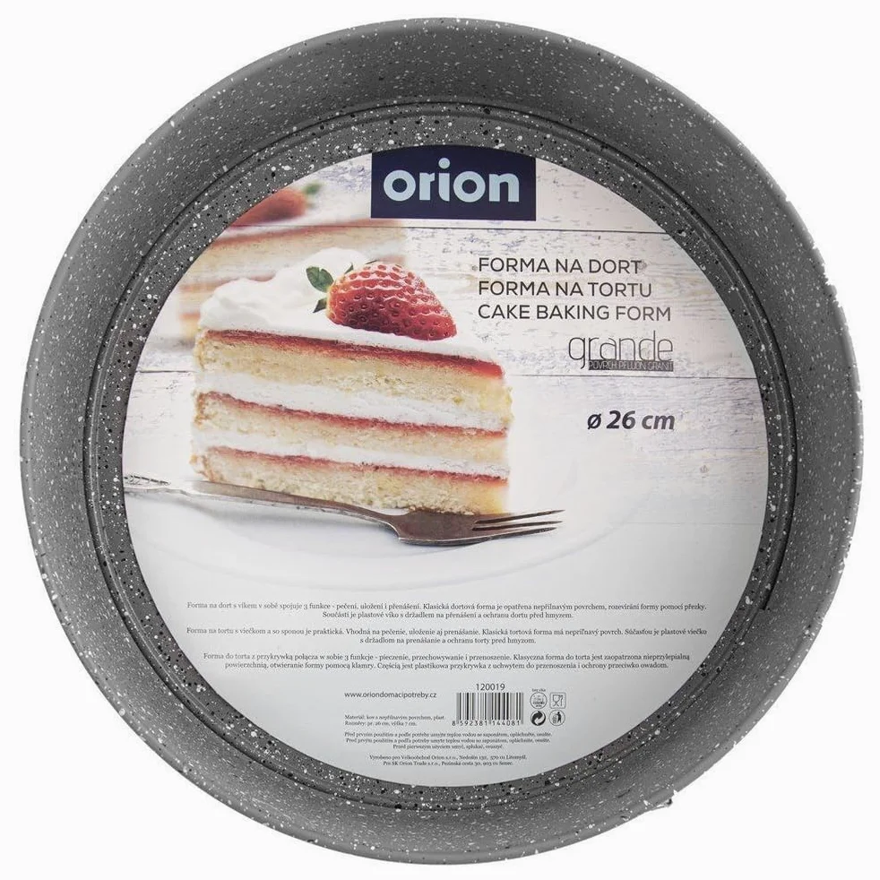 GRANDE - Molde para tartas con tapa (revestimiento de granito, 26 cm)