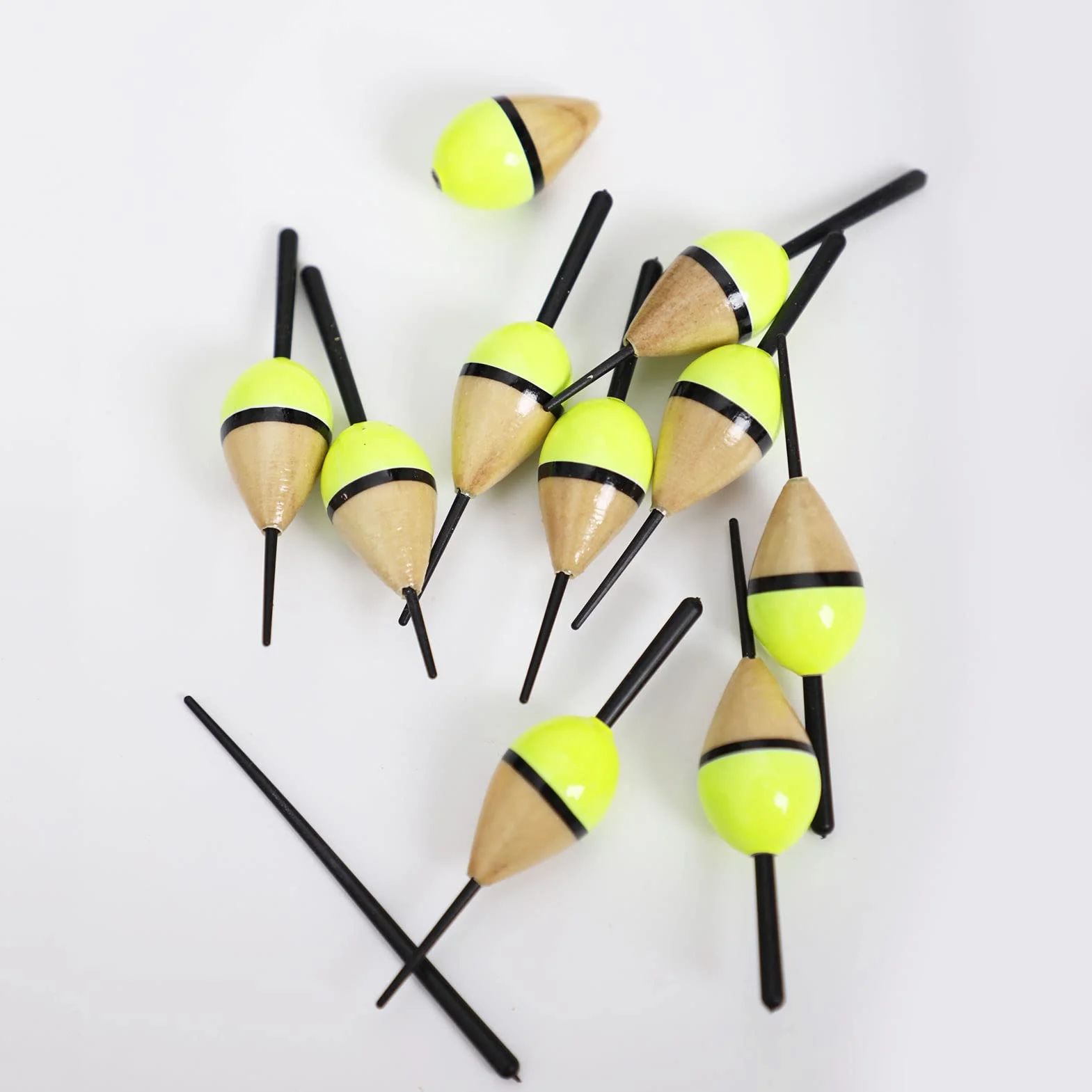 Flotadores de Pesca de Madera de Tung Bobbers Ultraligero Flotador