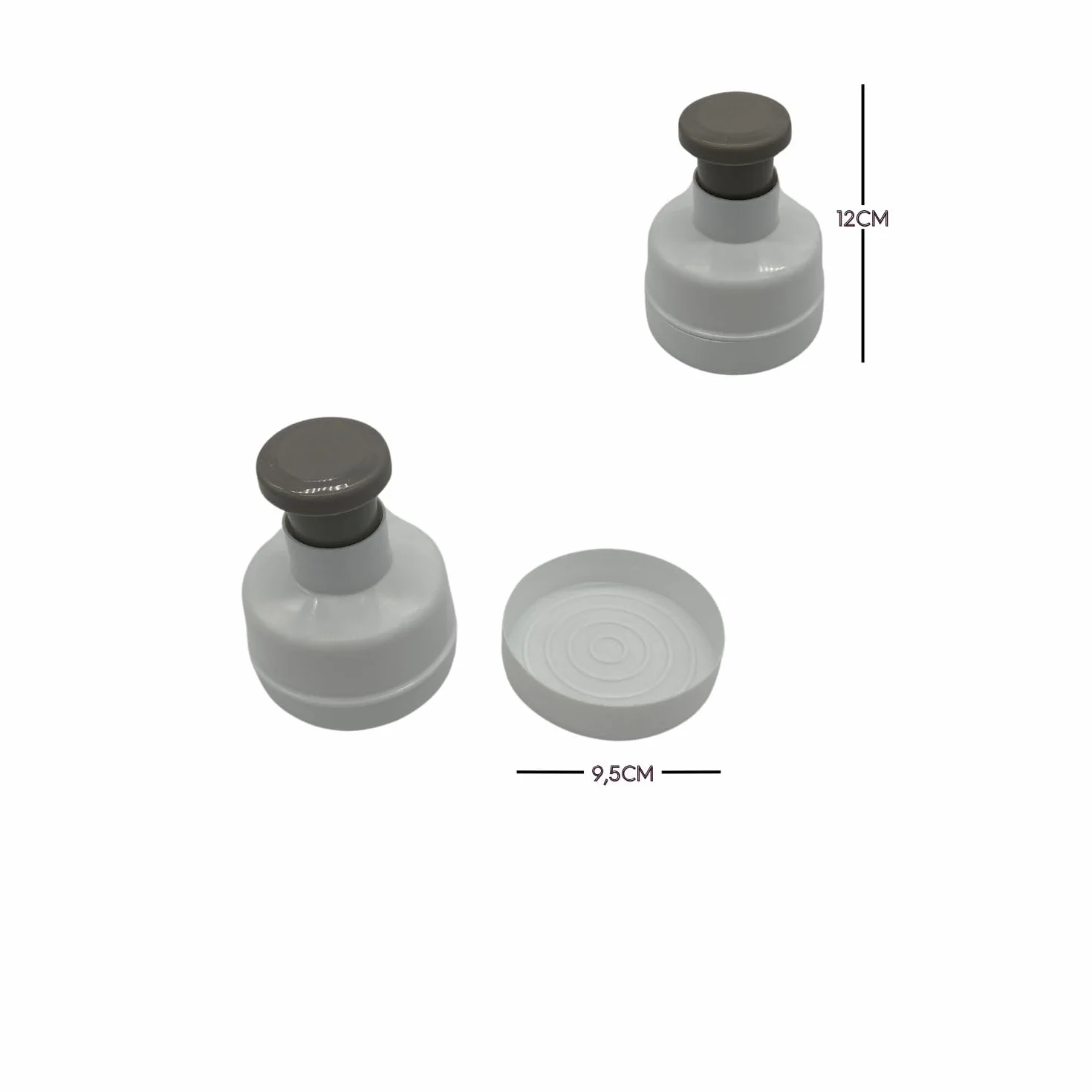 Prensa de Hamburguesa, Prensa para Hamburguesa, Redondo de plastico, Ideal hogar, (12x9,5cm). (Blanco)