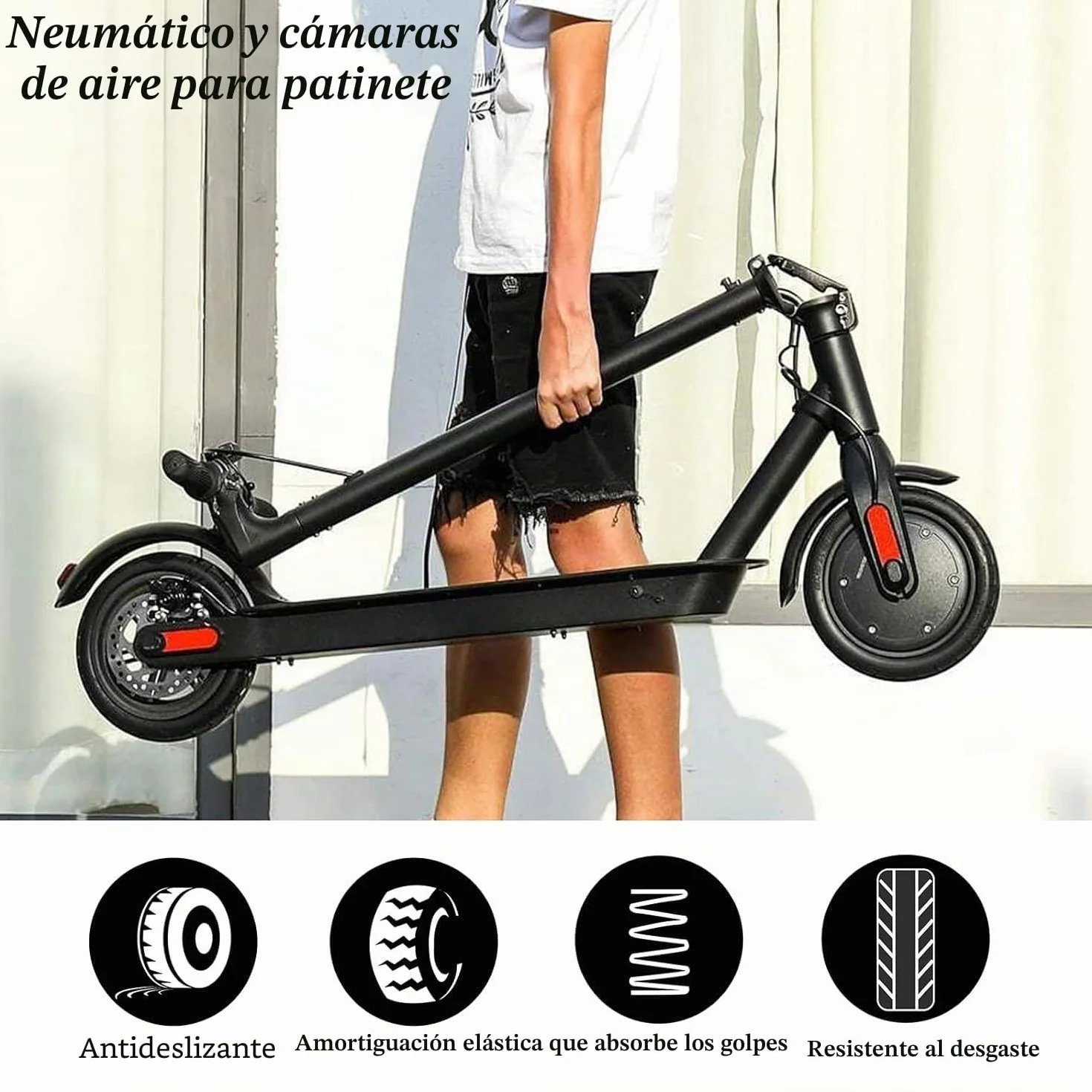 Xiaomi Ruedas y Cámara de Aire para Patinete 8.5 Pulgadas 50/75-6.1 Neumático de Repuesto M365 Pro 2 1S Essential