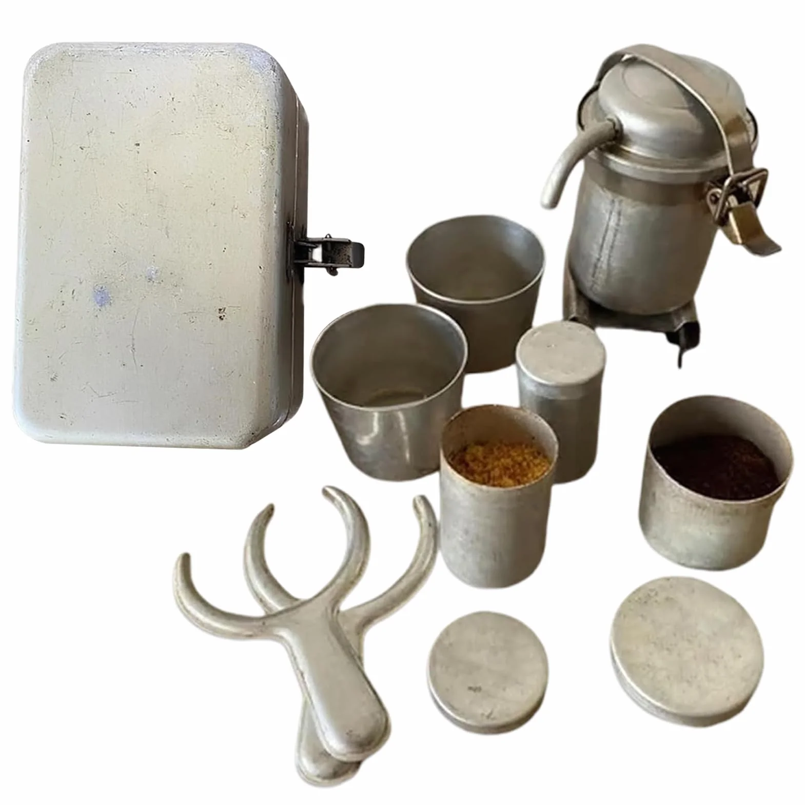 Kit de café para verter sobre café, paquete vintage para camping, 5.5 x 3.5 x 2.36 pulgadas, juego de preparación portátil con atractivo de adorno coleccionable, herramienta de preparación manual para