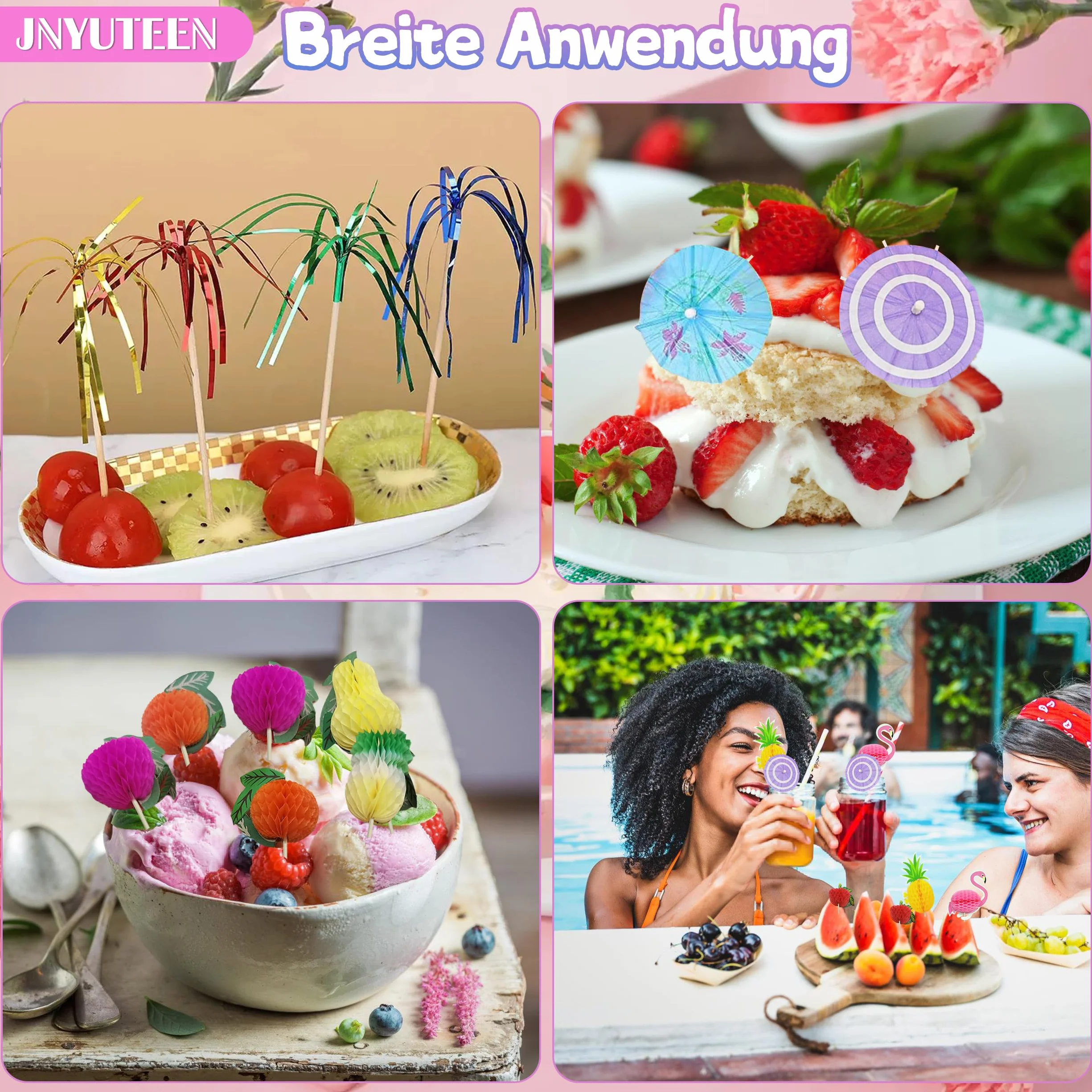 120 Piezas Decoración de Cóctel, 6 Estilos Decoración para Cócteles, Sombrillas de Cóctel Palos de Fuegos Palillos de Cóctel para Fiestas Recepción de Boda Bebidas Adorno de Tarta