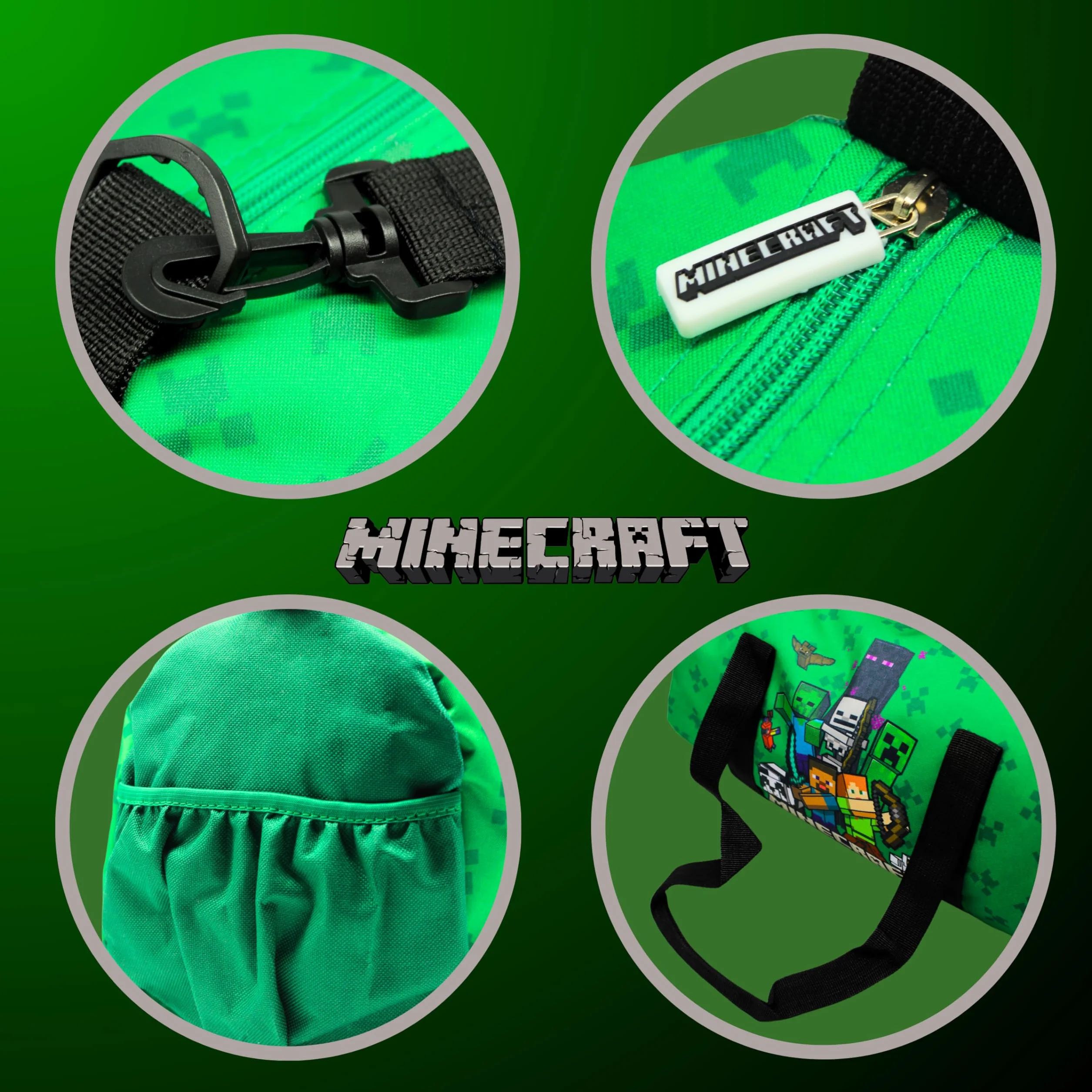 Minecraft Bolsa Deporte, Bolso Gimnasio Niños, Bolsa Equipaje Infantil, Regalo
