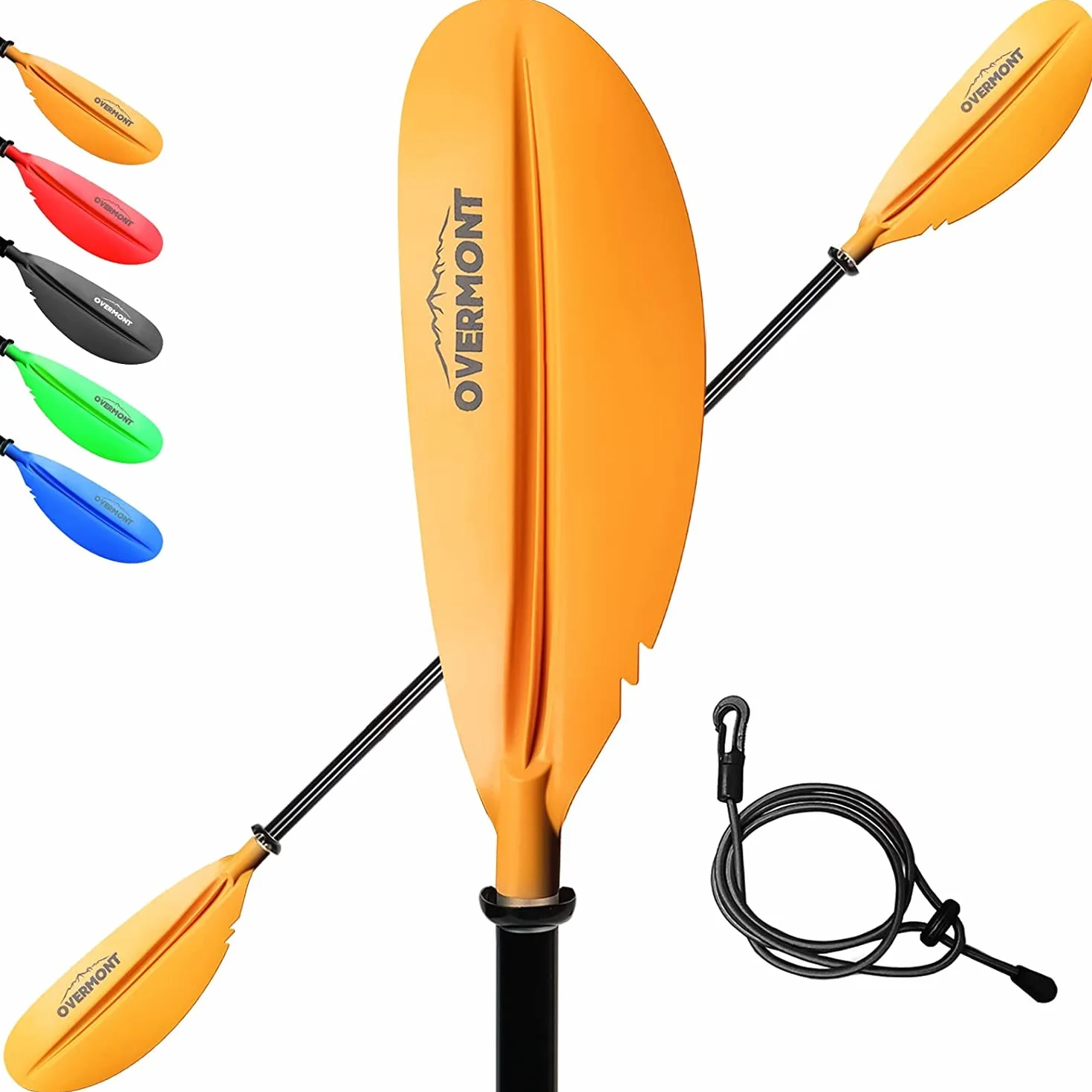 Overmont Remos Aluminio Doble Convertibles 3 Angulos Ajustables Longitud 222cm Sup Kayak Piragua Canoa Barco Negro Rojo Naranja