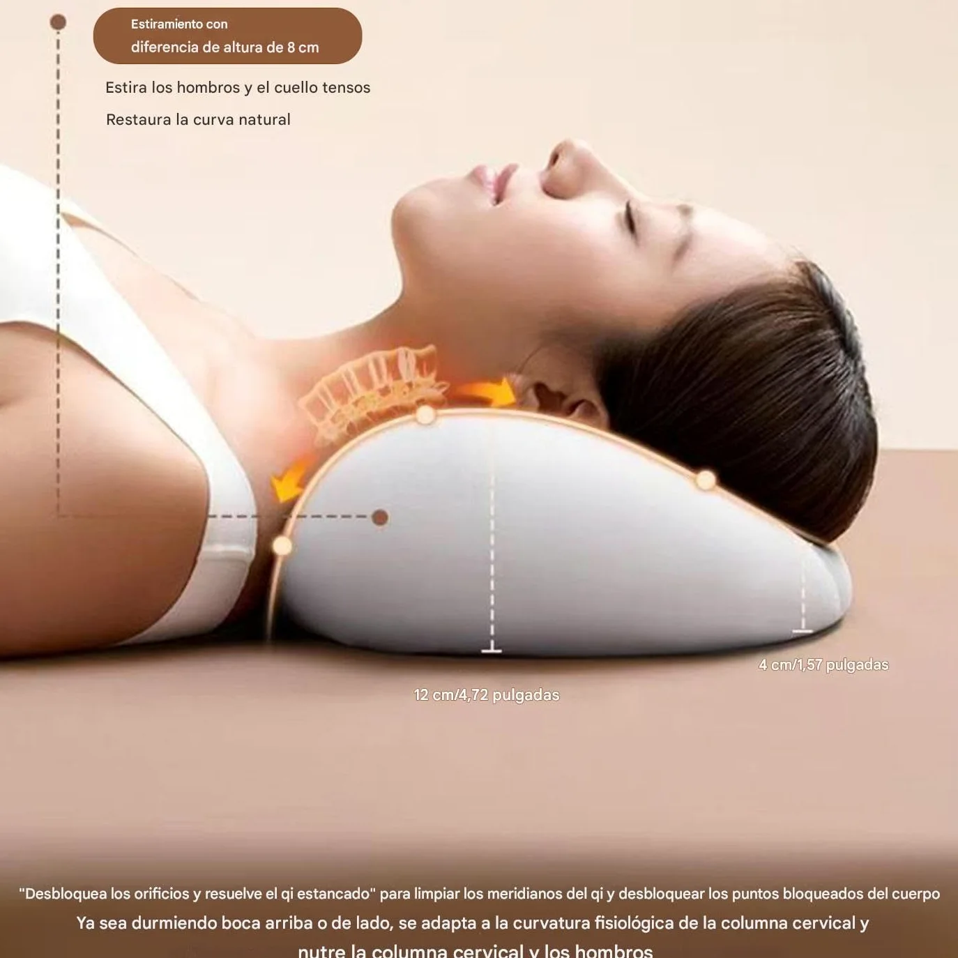 Genérico Almohada Cervical De Cuello para Dormir Transpirables Ortopédicos | Almohada De Cama Ergonómica Viscoelástica Para Hombro Cojín Cama Unisex Abajo Hogar Viaje