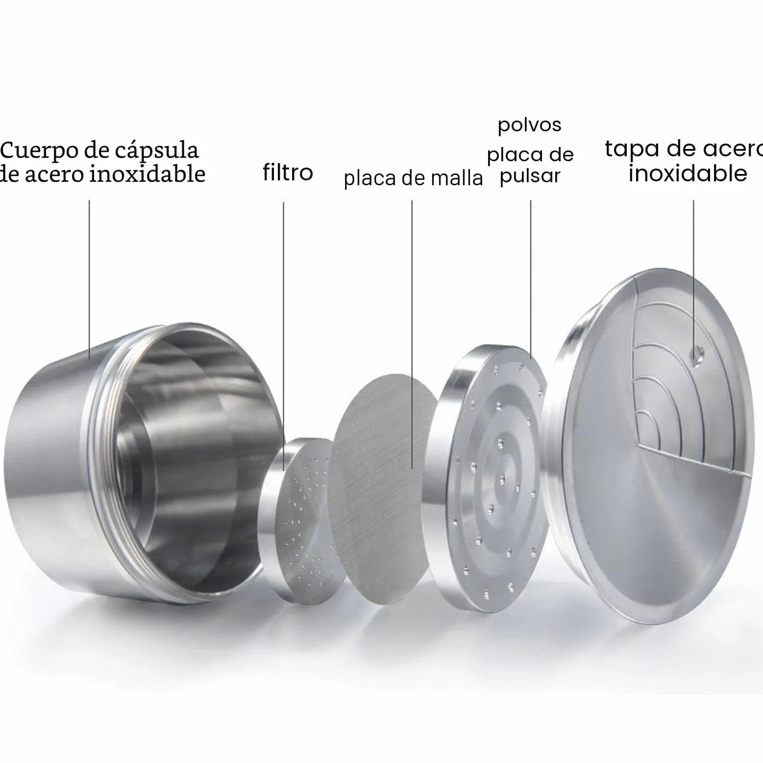 Cápsulas de café Reutilizables de Acero Inoxidable para EDG DG325,