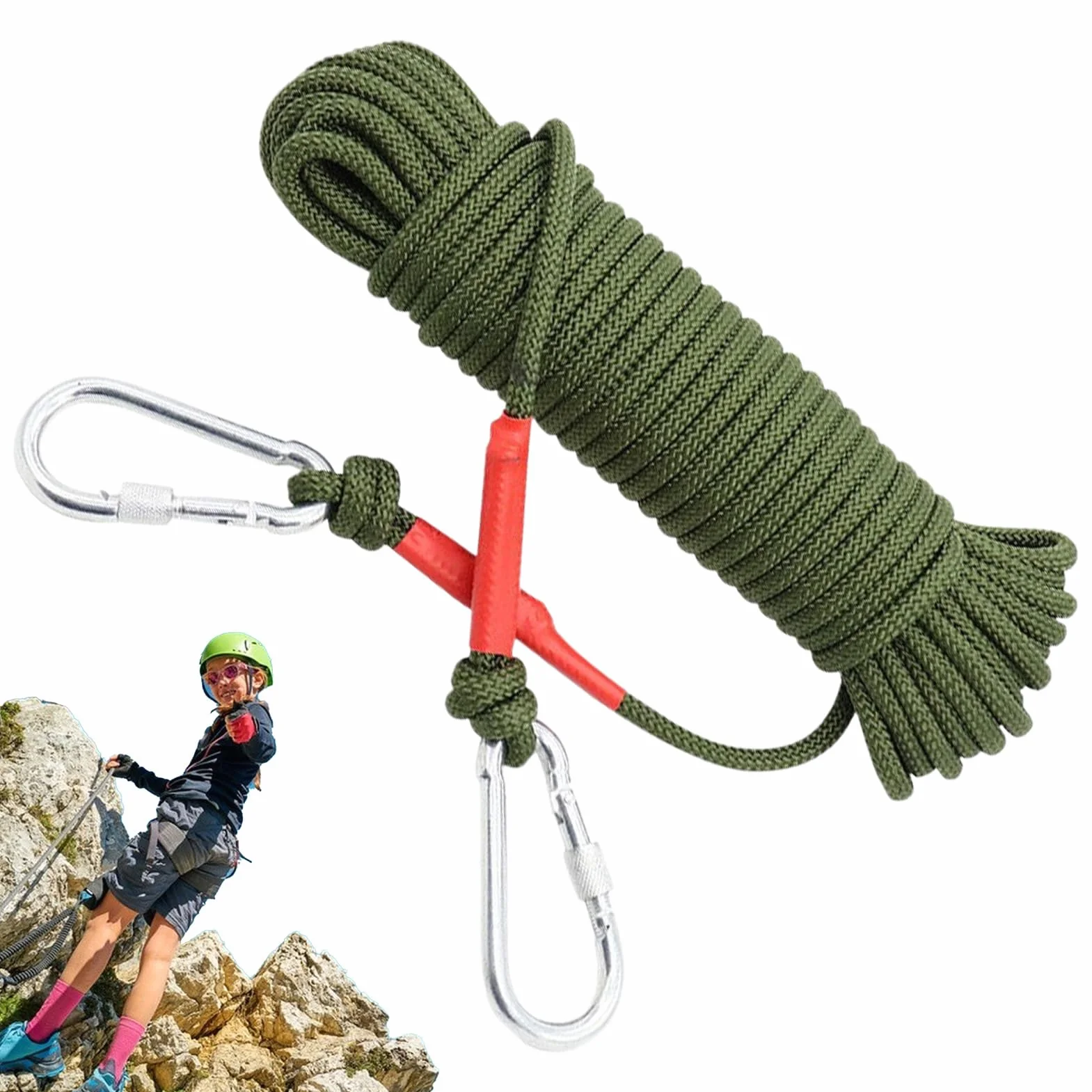 Cuerda De Escalada Estática 5 Metros Nylon para Seguridad Y Rescate Equipo De Tracción Exterior
