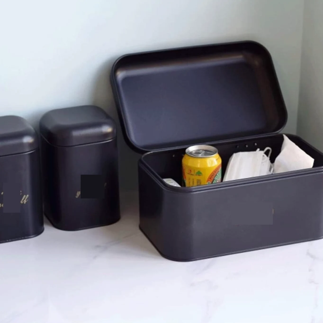 Caja De Pan Panera Para Pan Caja De Pan De Metal Para Repostería Y Contenedor De Alimentos, Almacenamiento De Pan Para Almacenamiento De Caja De Pan De Mostrador Caja Contenedor De Pan(30*18*16cm)