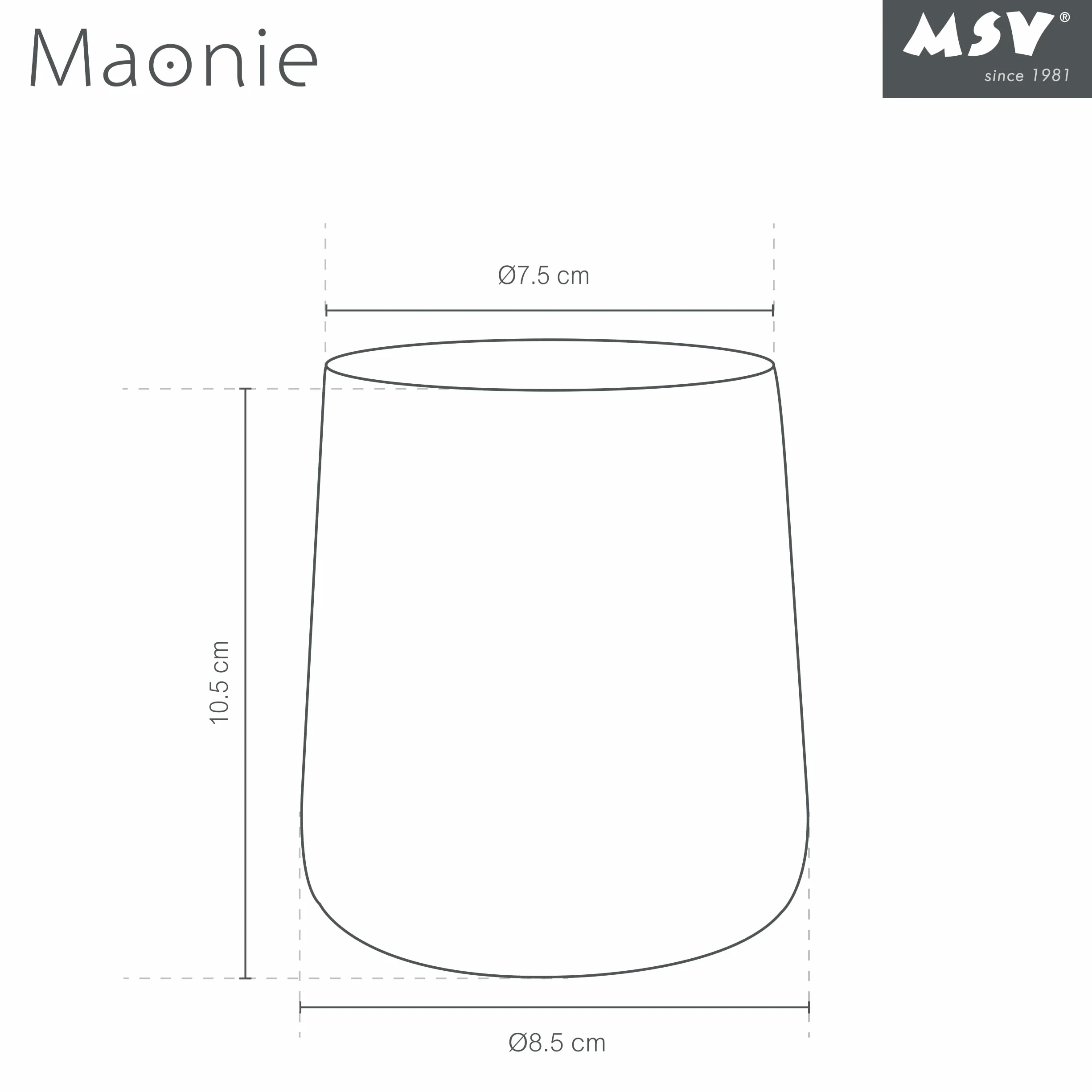 MSV - Vaso de cerámica MAONIE - Acabado Negro Mate - Diseño Elegante para el baño - Ø 8 x 11 cm - Ideal para cepillos de Dientes y Accesorios - Duradero y fácil de Limpiar