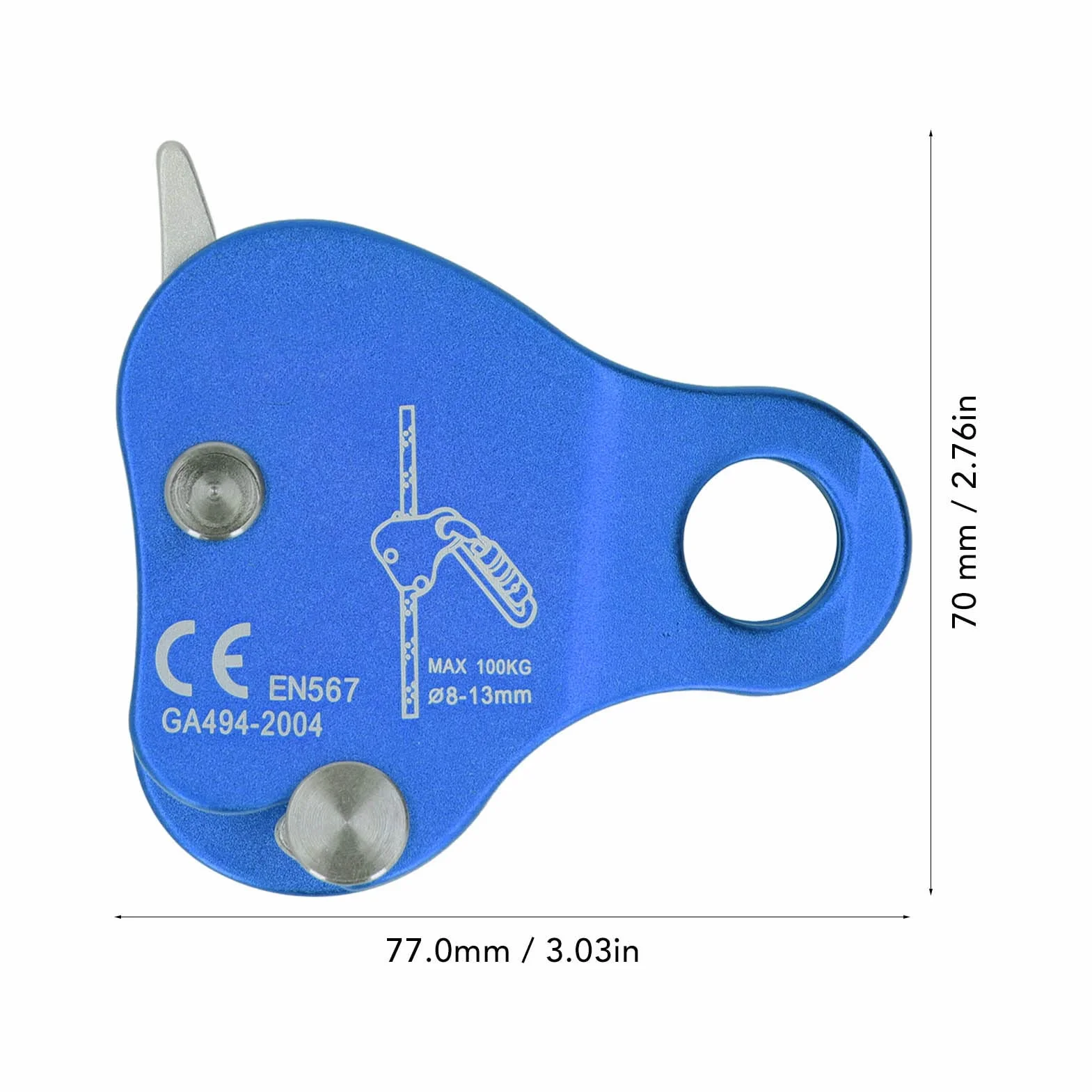 Agarre de Cuerda de Escalada Ascensor de Bloqueo Automático Aleación de Aluminio 8-13 Mm
