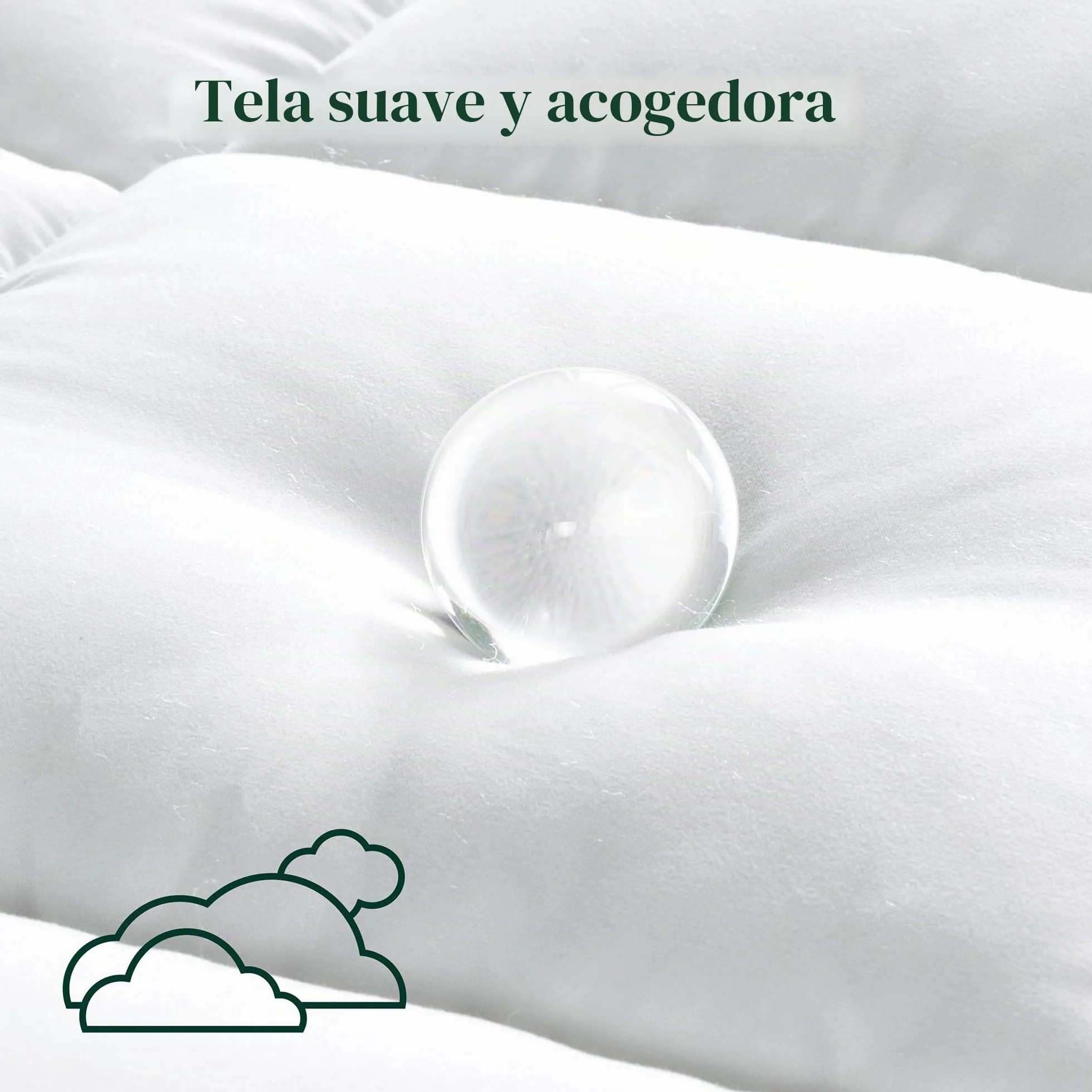 Zinus Mattress - Topper (poliéster, 200 x 90 cm), Color Blanco