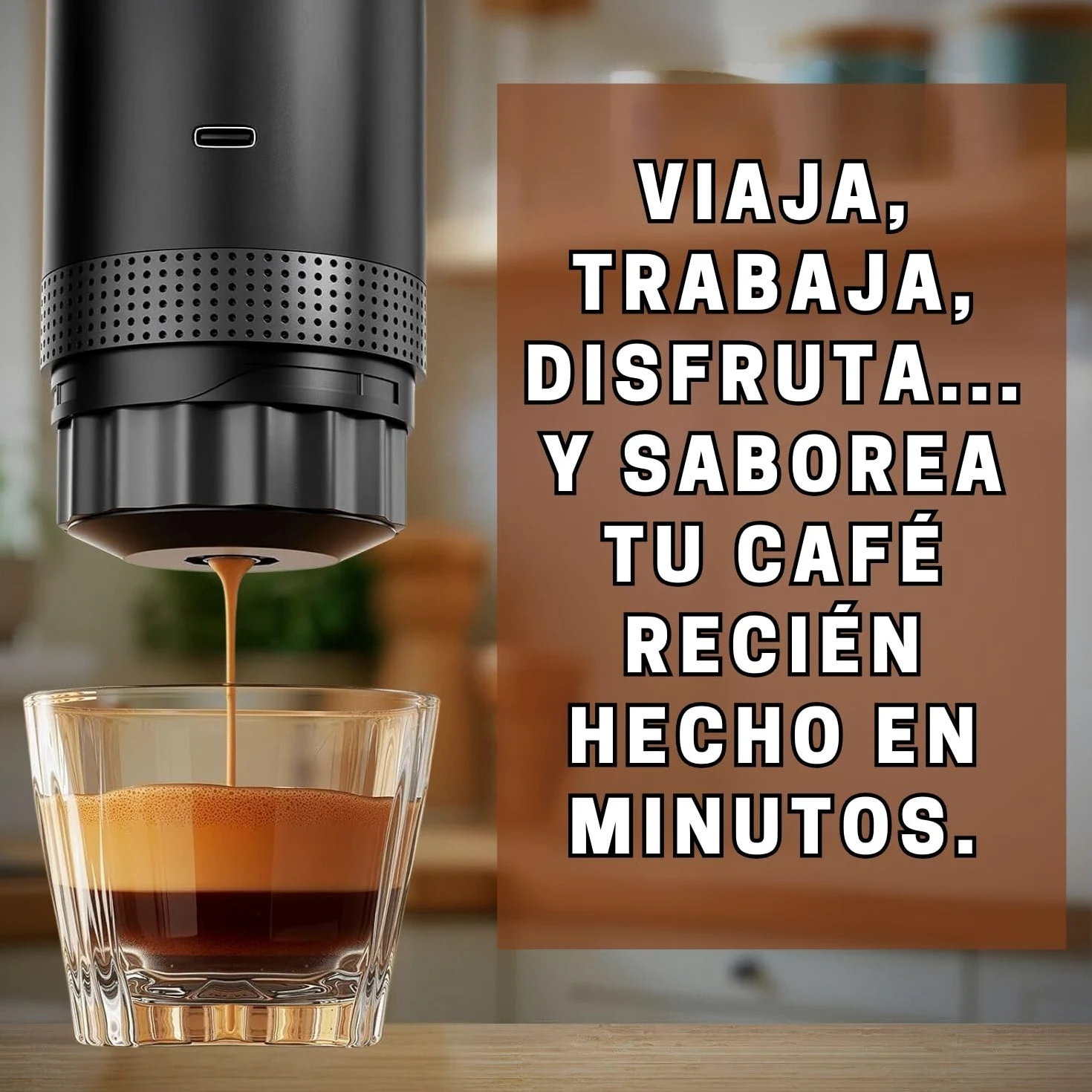 Cafetera Portatil Capsulas 3 en 1 compatible con Nespresso Dolce Gusto y Café Molido - Mini Cafetera Portátil Multicapsulas para Llevar - Maquina Cafe Portatil Pequeña