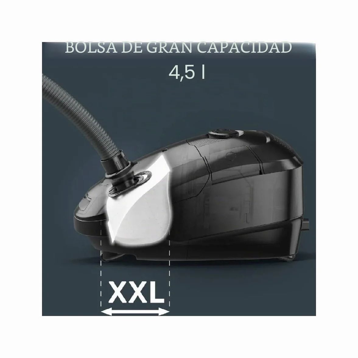Rowenta RO3126 Power XXL Aspiradora de Suelo con Bolsa, Azul Oscuro/Gris