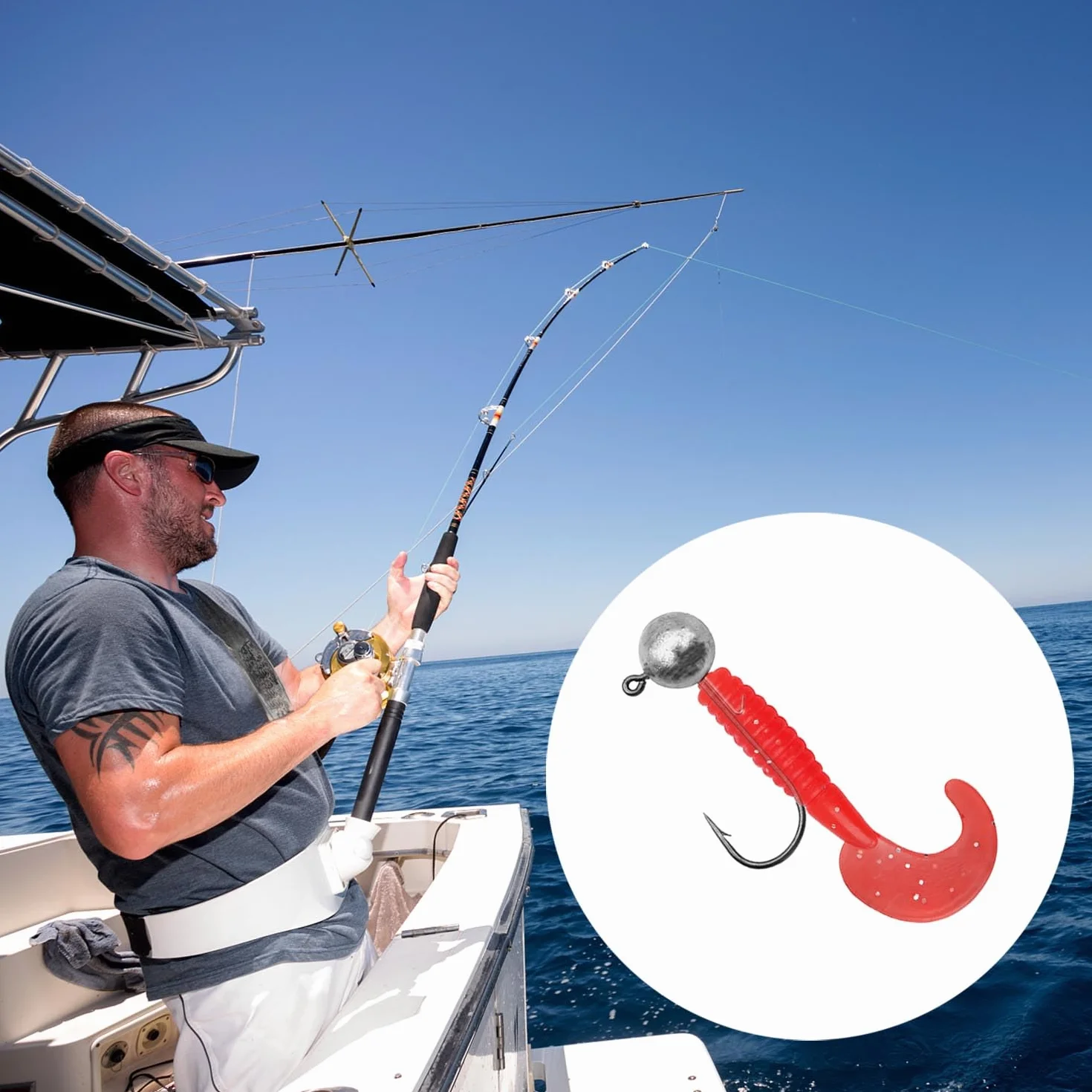 Anzuelos de Pesca Mar Cabeza Plomada 25 Piezas, 7g/10g/12g/14g/17g, con Caja de Aparejos Plástico