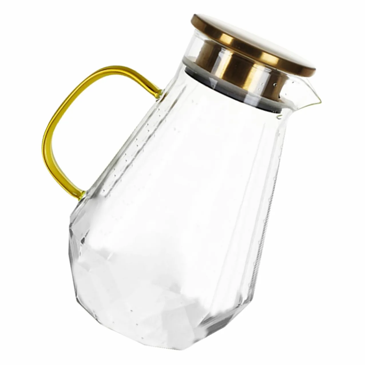 Jarra de Agua Helada 1500ml de Vidrio Borosilicato Tapa | Ligera y Portátil, Resistente al Calor, para Leche y Vino, Adecuado como Obsequio o Uso Diario en Casa