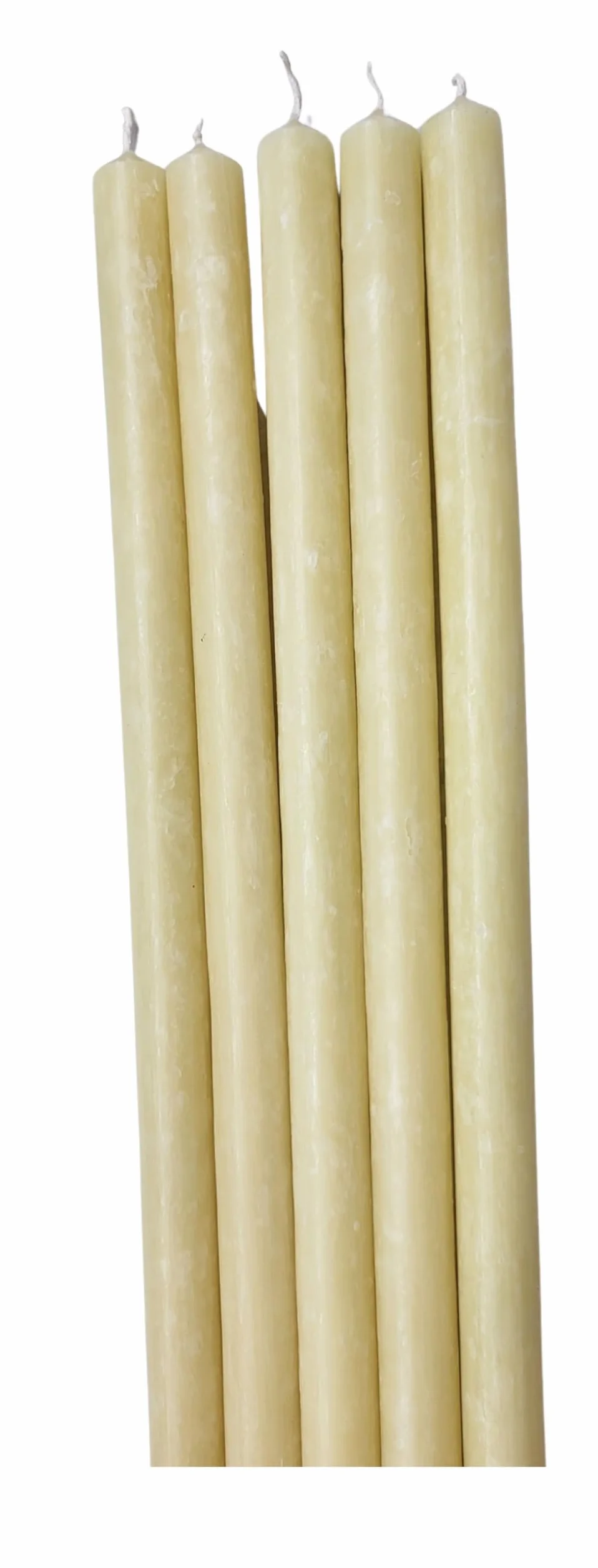Cirios procesión paquete 5 cirios de 200 grs medidas: 59 cm x 2,2 cm diámetro
