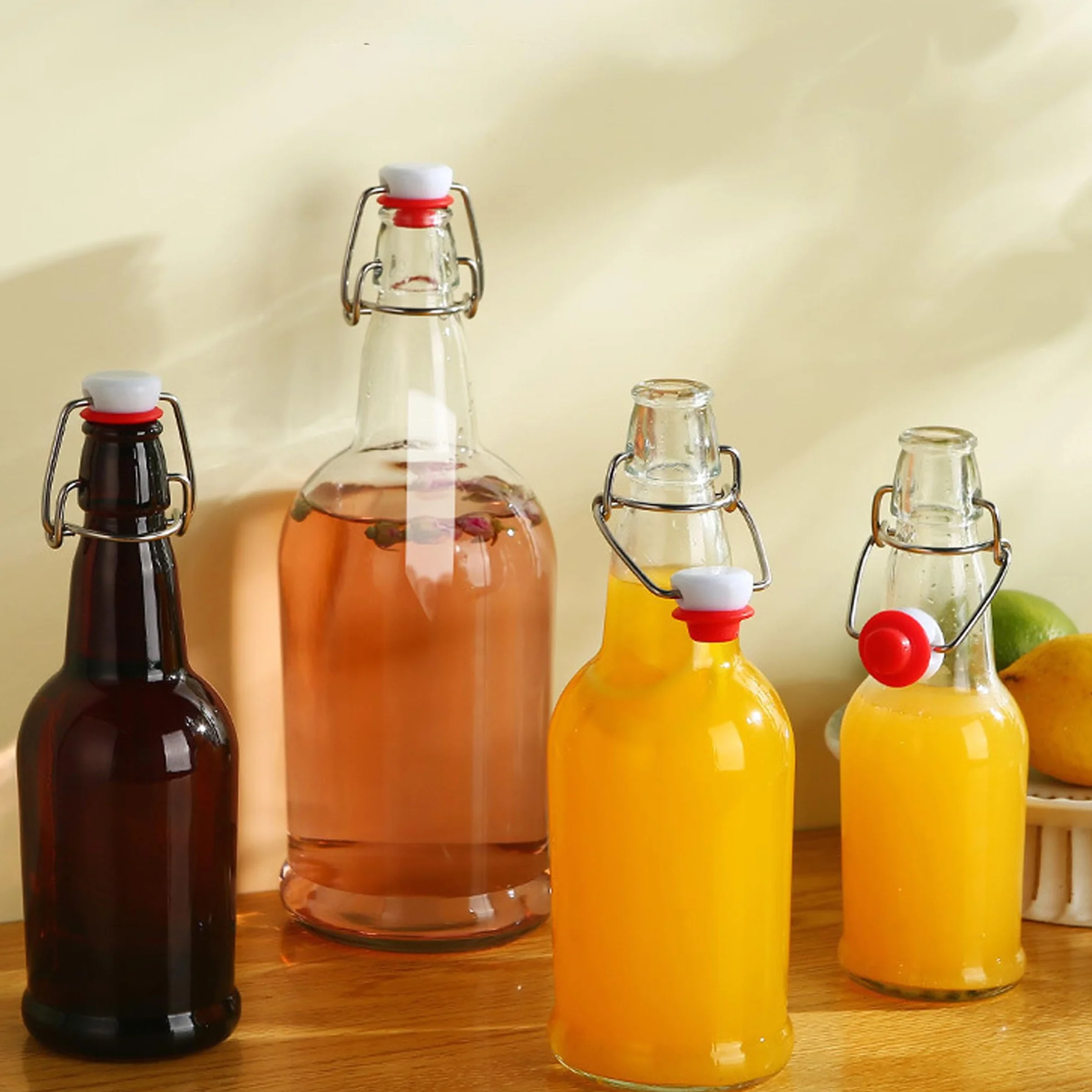 30 Piezas Roja Junta Goma Botella Gaseosa, Juntas de Silicona, para Botellas con Tapa Abatible, Sellos para Botellas de Cerveza Caseras